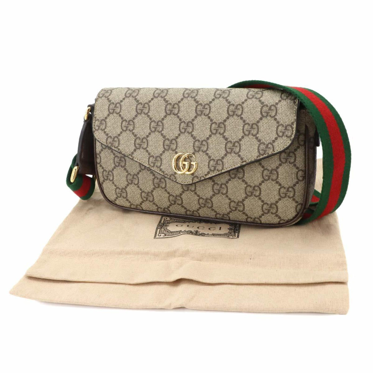 Gucci Ophidia Beige Brown Gg Supreme Handbag Shoulder Bag (Pre-Owned)