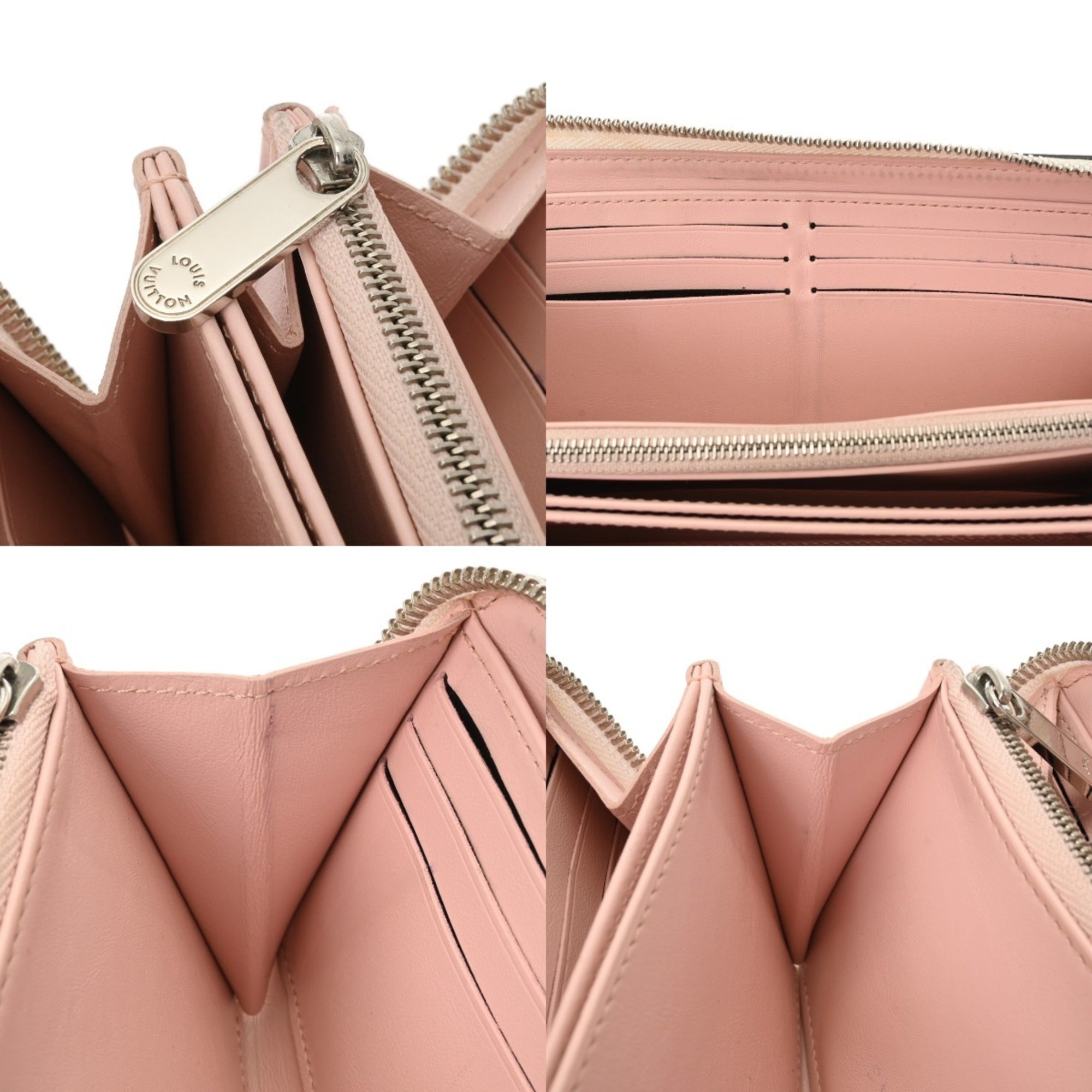 Louis Vuitton Pink Leather Long Wallet (Bi-Fold) (Pre-Owned)