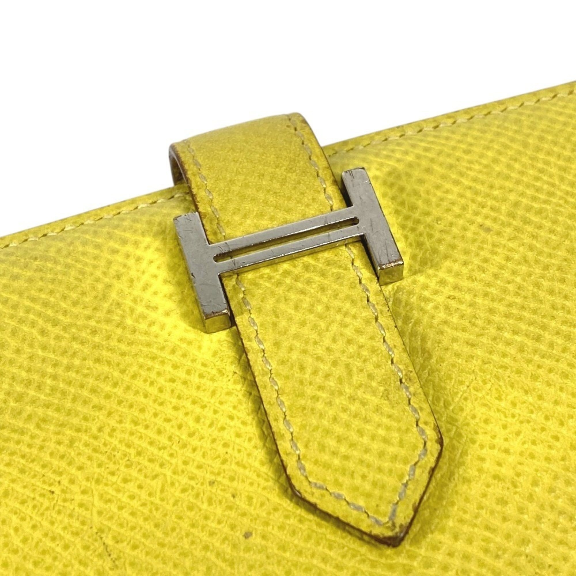 Hermes Pink Yellow Epsom Leather Wallet (Bi-Fold) (Pre-Owned)