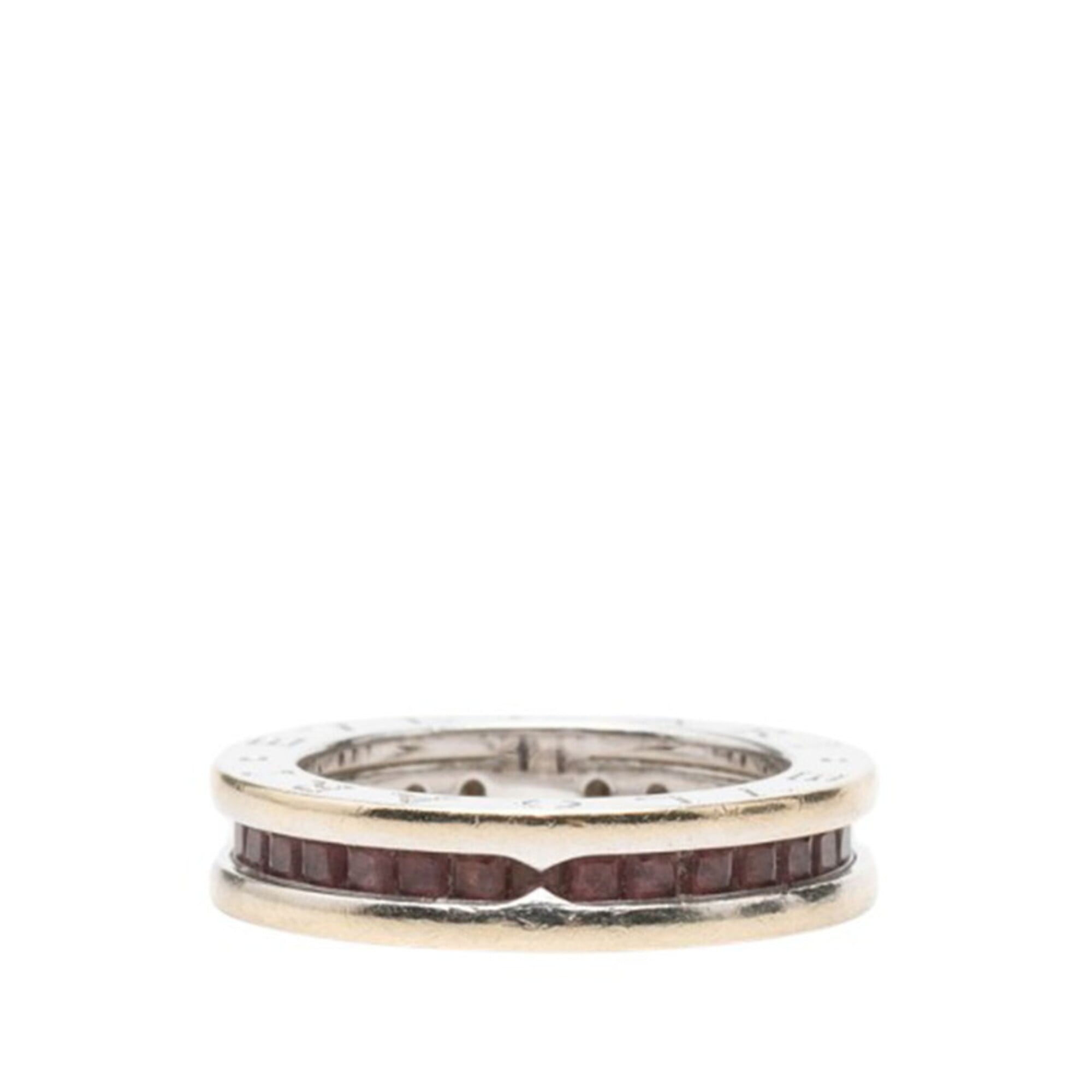 Bvlgari B.Zero1 Silver Pink White Gold (18K) Band Ring (Pre-Owned)