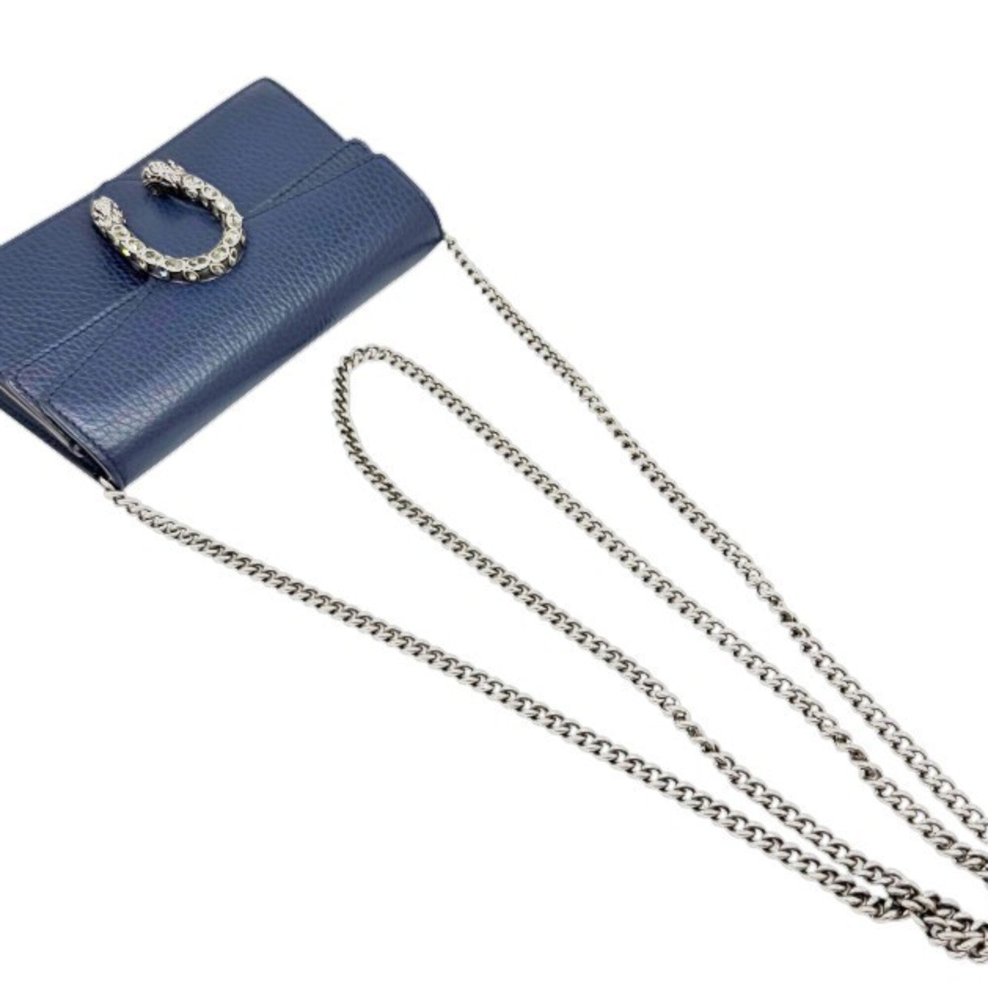 Gucci Blue Navy Leather Shoulder Bag (Pre-Owned)