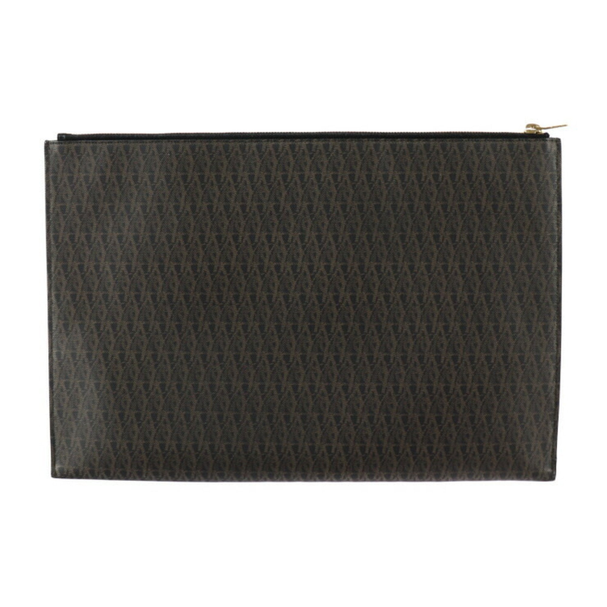 Yves Saint Laurent Brown Pvc Clutch Bag Handbag Pouch (Pre-Owned)