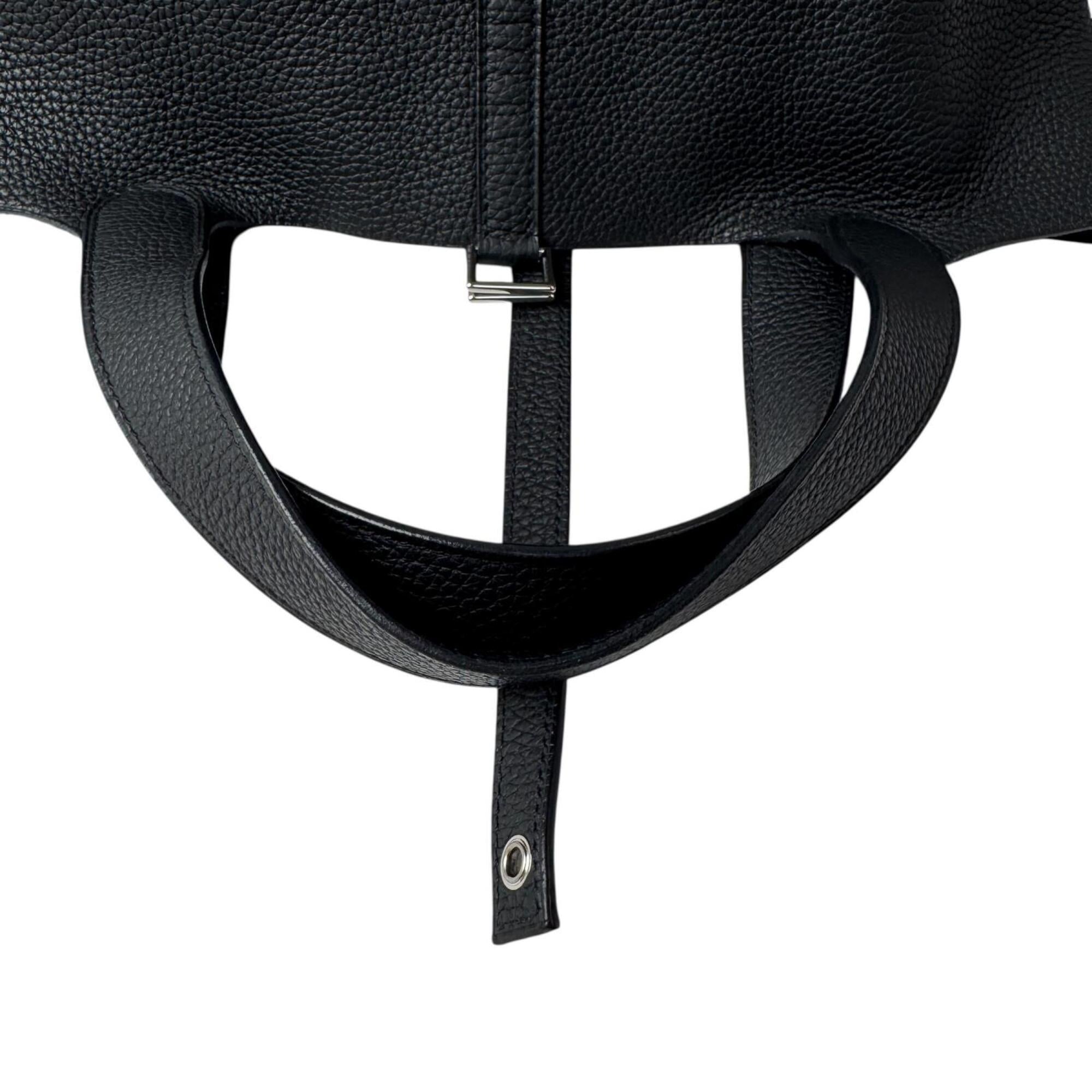 Hermes Noir Taurillon Clemence Leather Handbag (Pre-Owned)