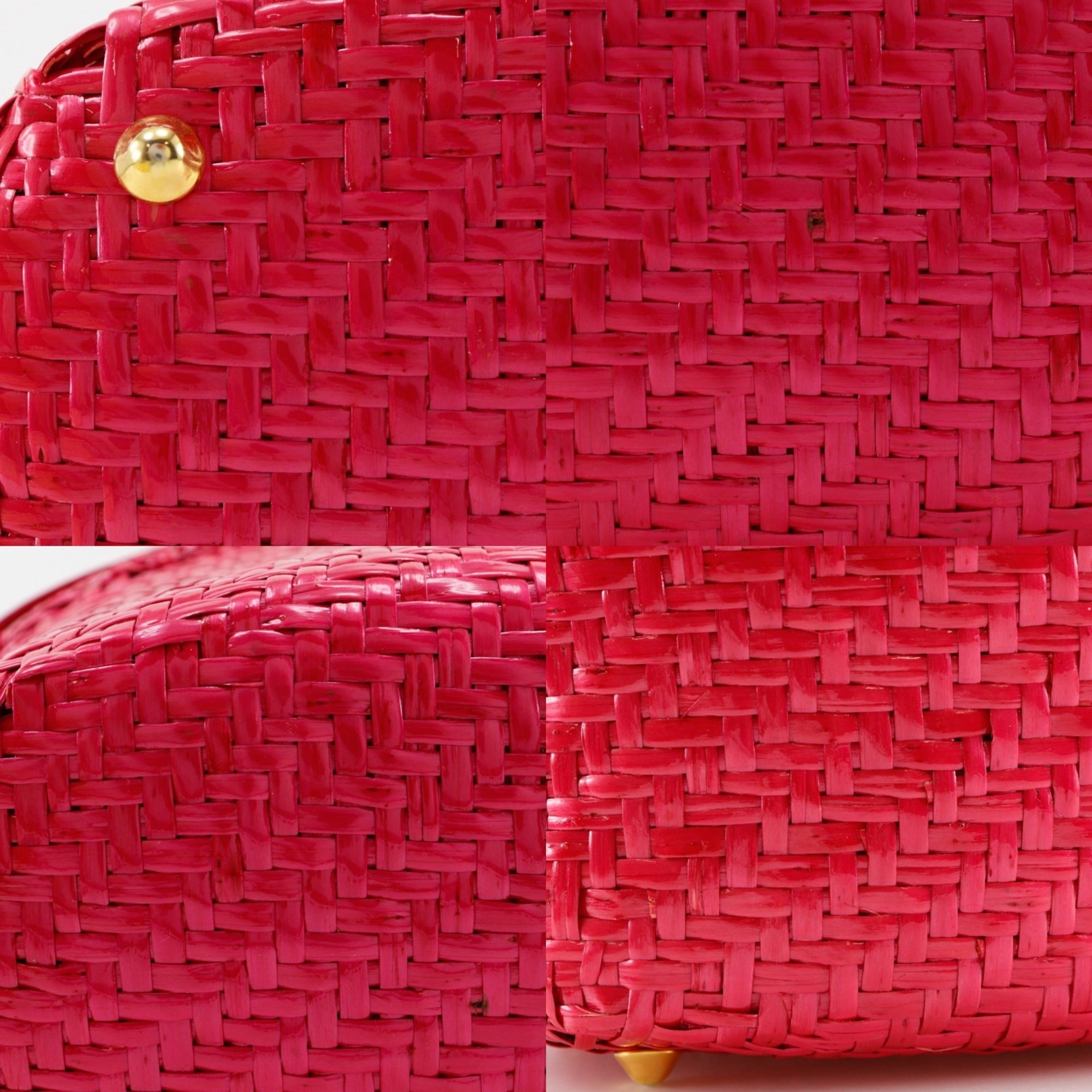Fendi Pink Straw Basket Handbag (Pre-Owned)