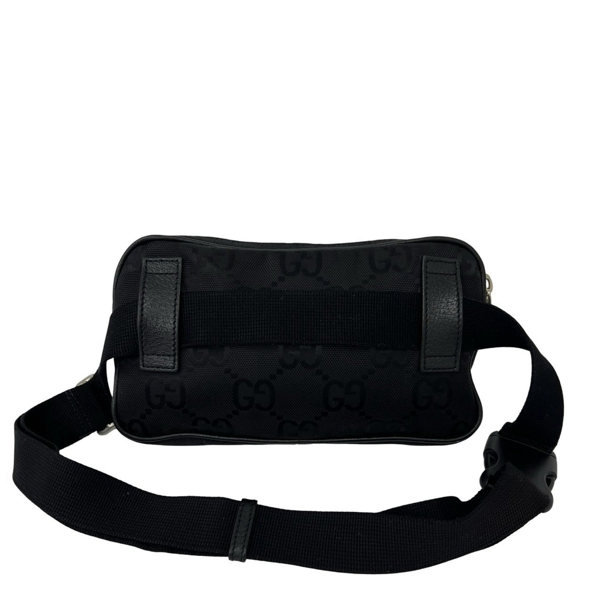 Gucci Black Nylon Leather Pochette Shoulder Bag Sling Bag (Pre-Owned)