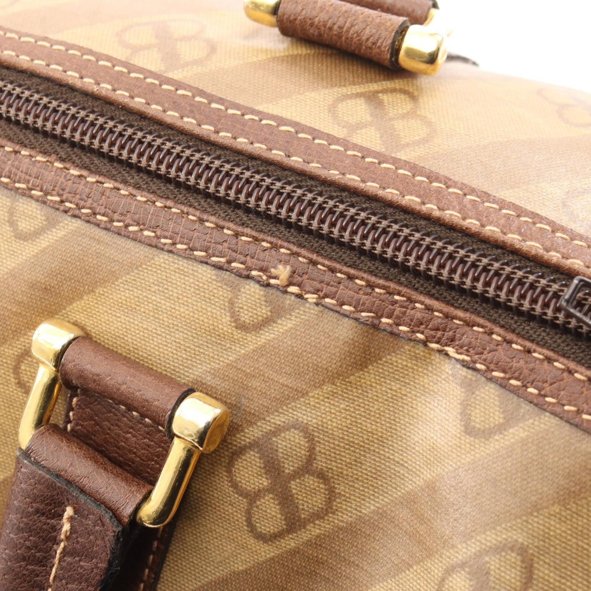 Balenciaga Beige Brown Leather Coated Canvas Handbag Tote Bag (Pre-Owned)