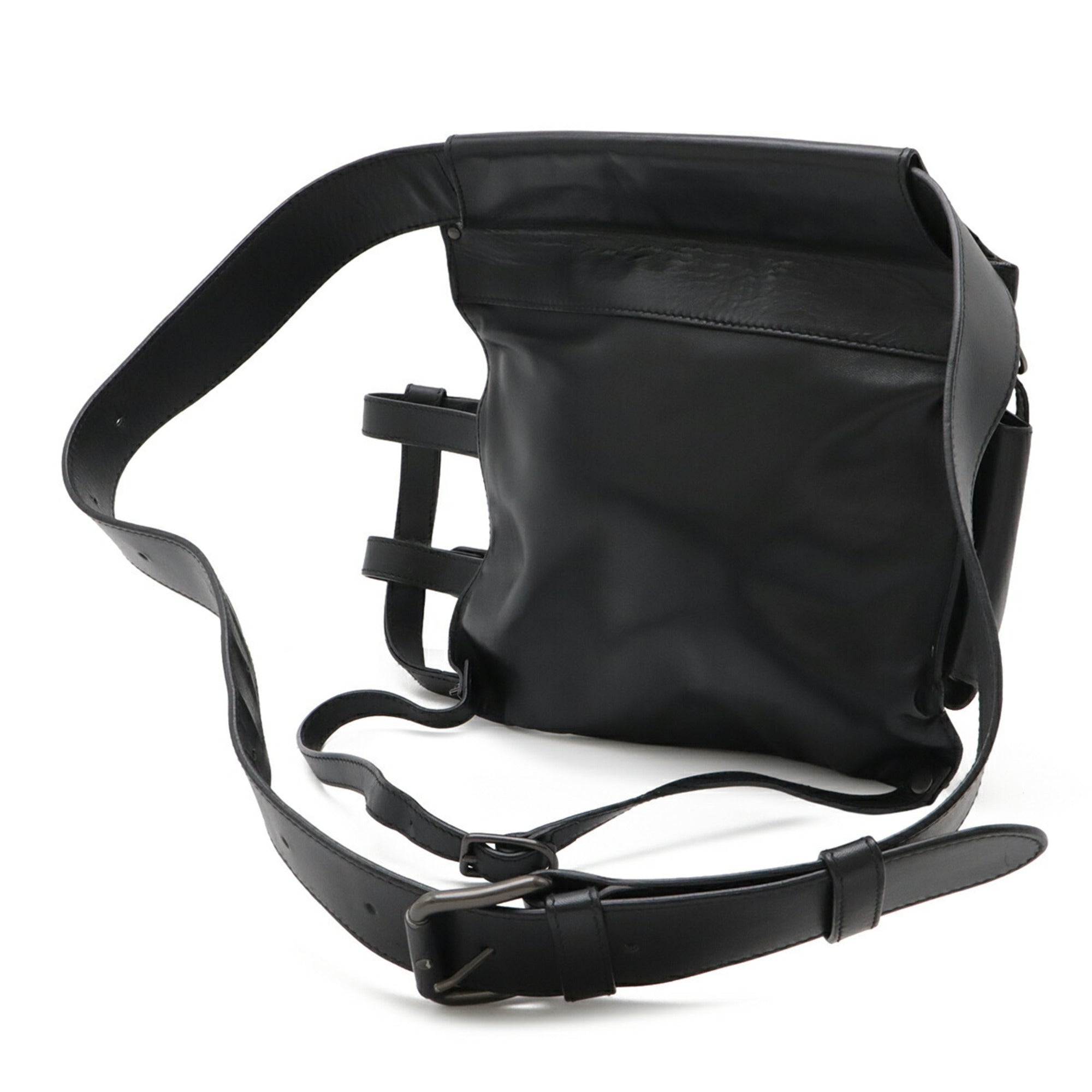 Bottega Veneta Black Leather Fanny Pack Sling Bag (Pre-Owned)