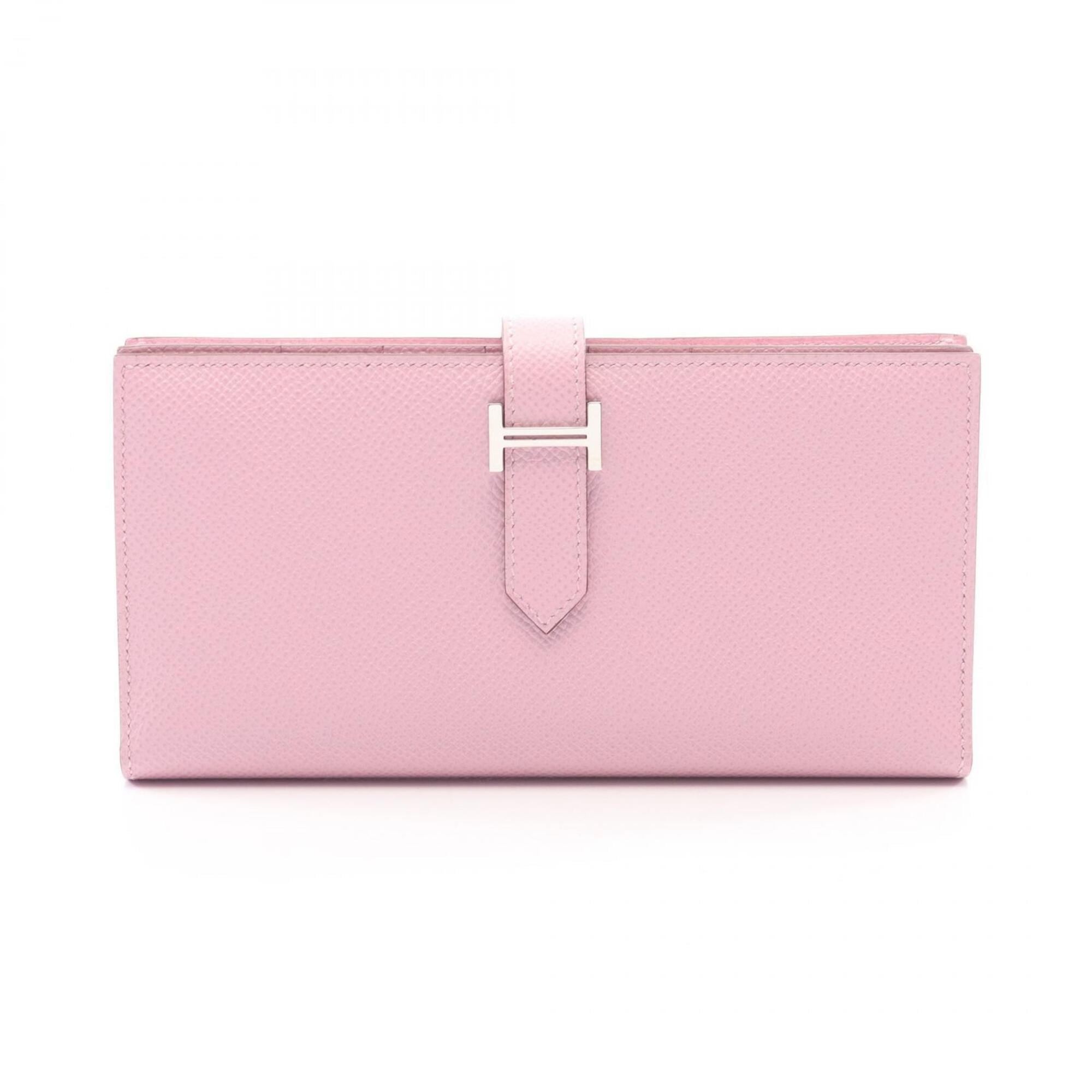 Hermes Pink Epsom Leather Long Wallet (Bi-Fold) (Pre-Owned)