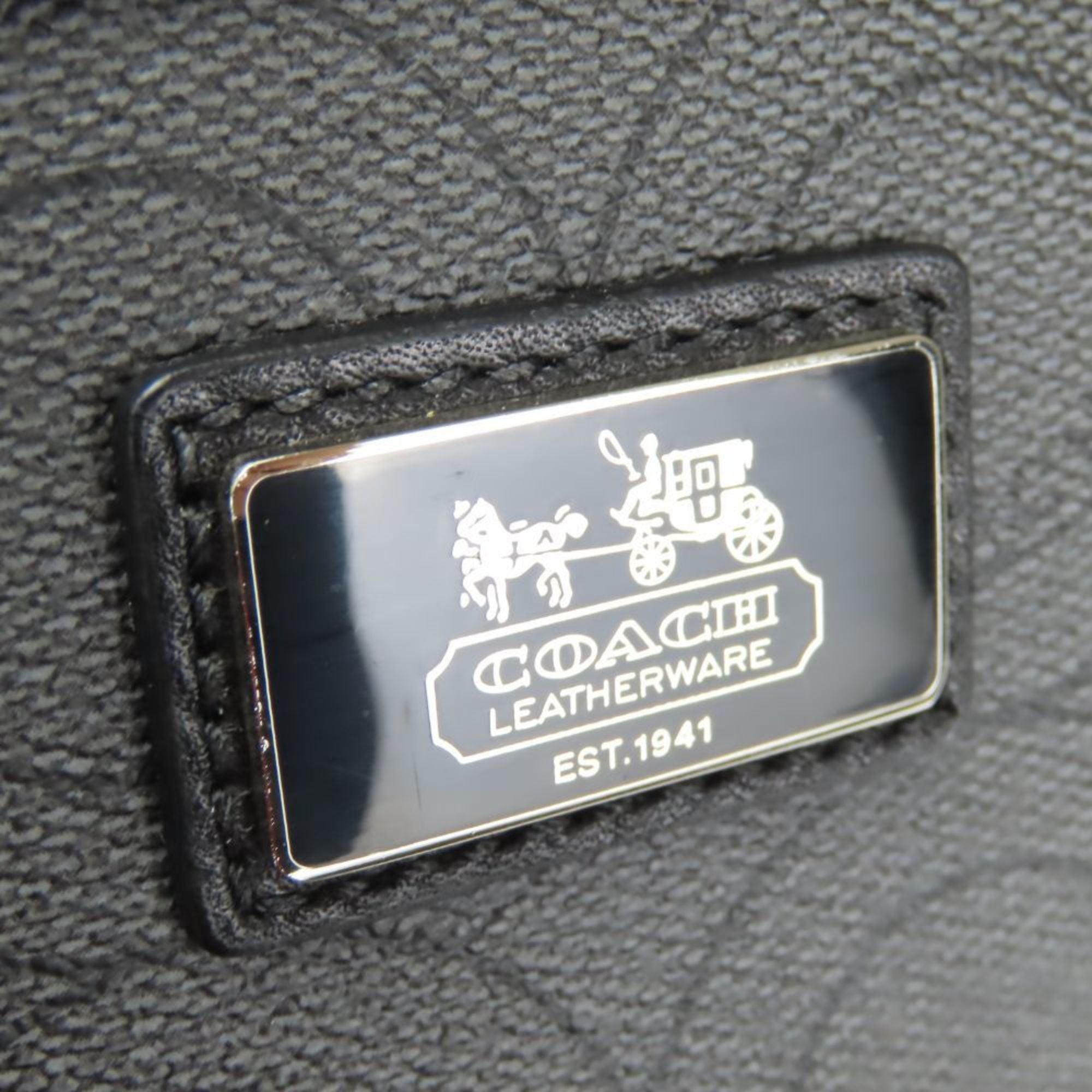Coach Black Gray Pvc Shoulder Bag (Pre-Owned)