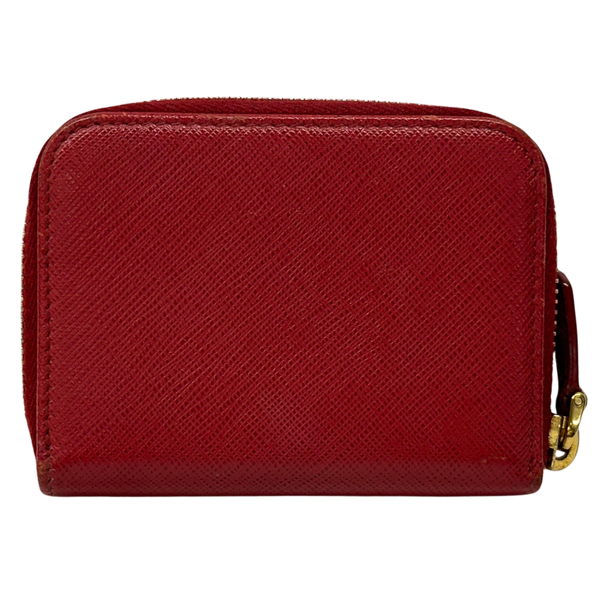 Prada Red Color Saffiano Coin Purse/Coin Case (Pre-Owned)