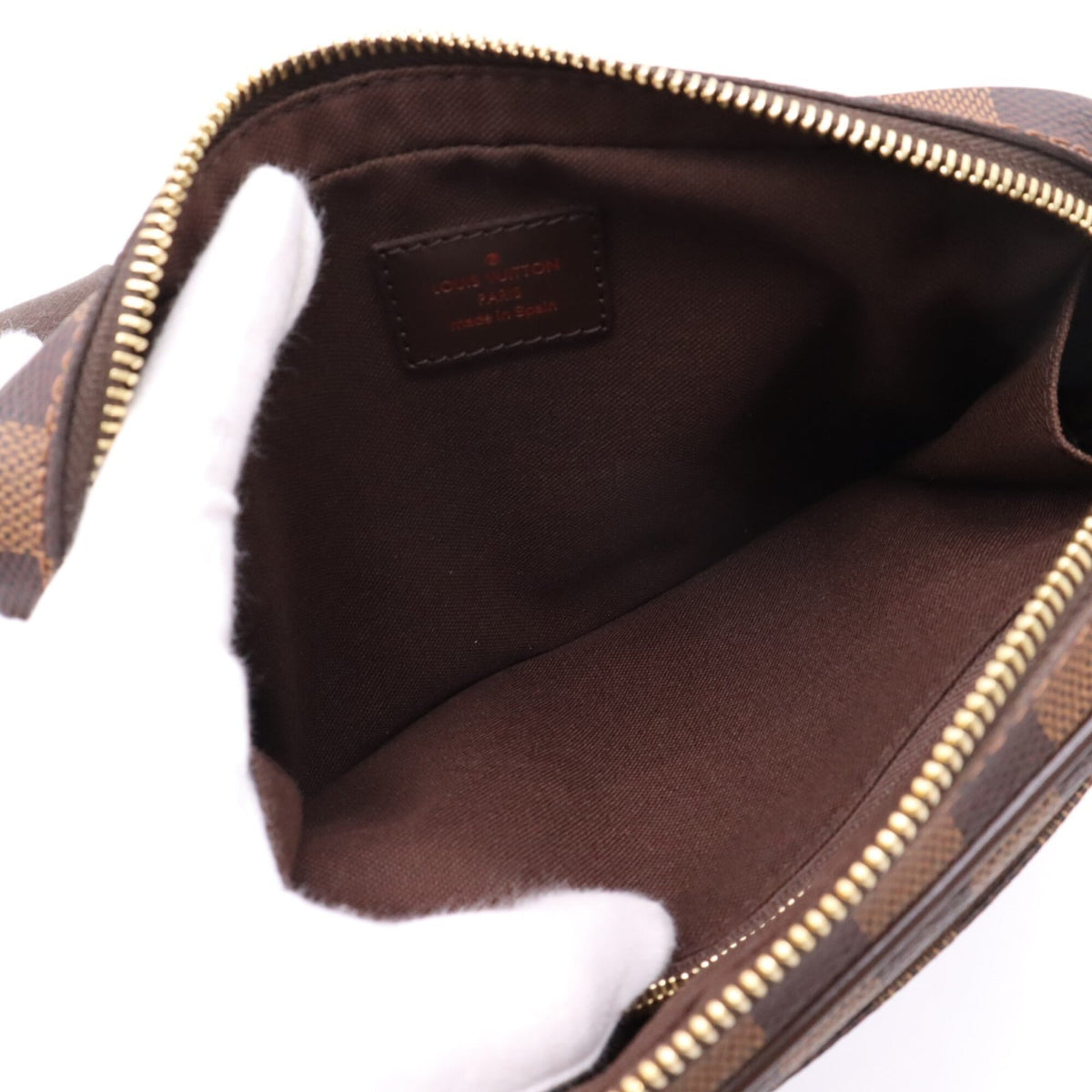 Louis Vuitton Beige Brown Coated Canvas Leather Sling Bag (Pre-Owned)