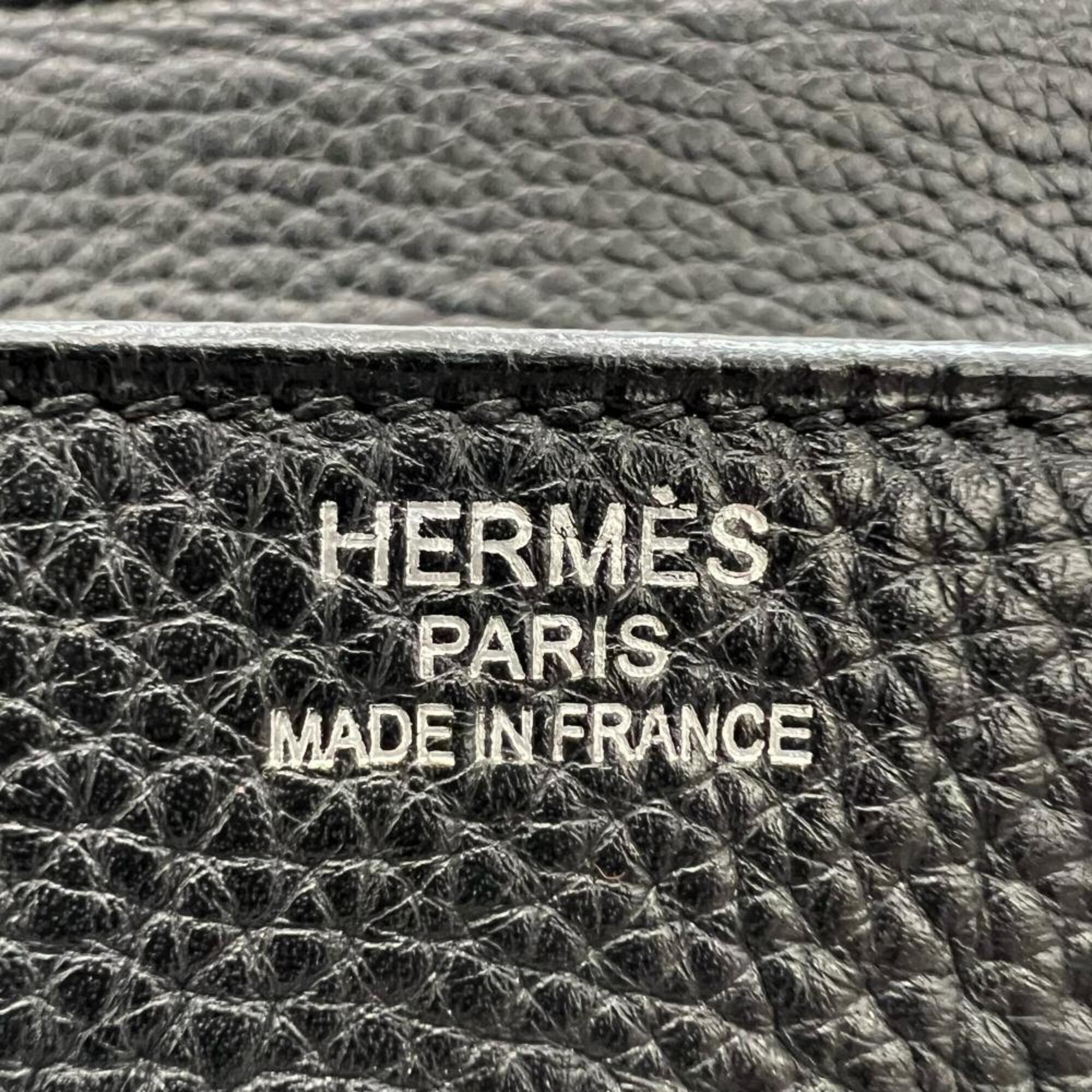Hermes Black Taurillon Clemence Leather Handbag (Pre-Owned)