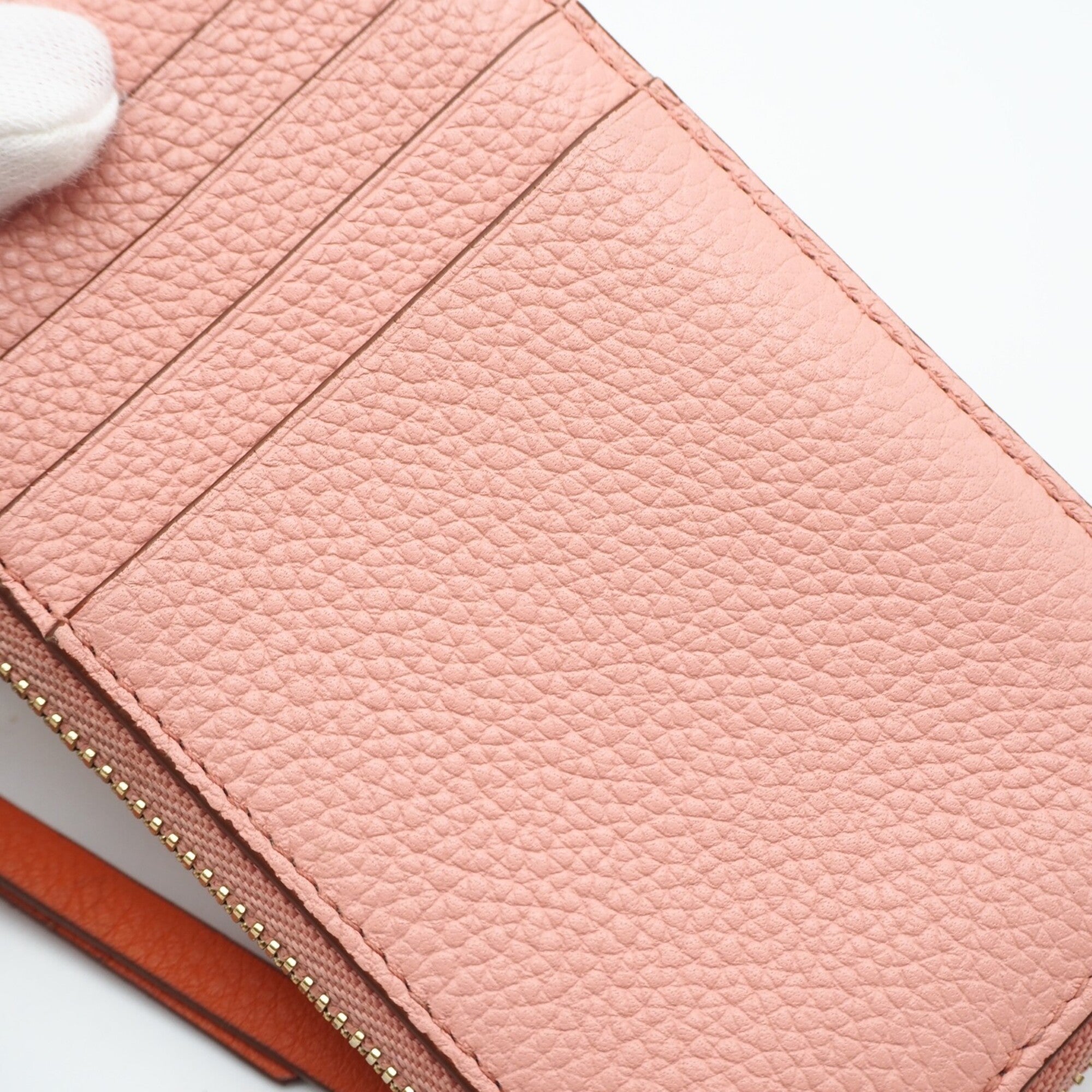 Loewe Pink Orange Leather Coin Purse/Coin Case (Pre-Owned)
