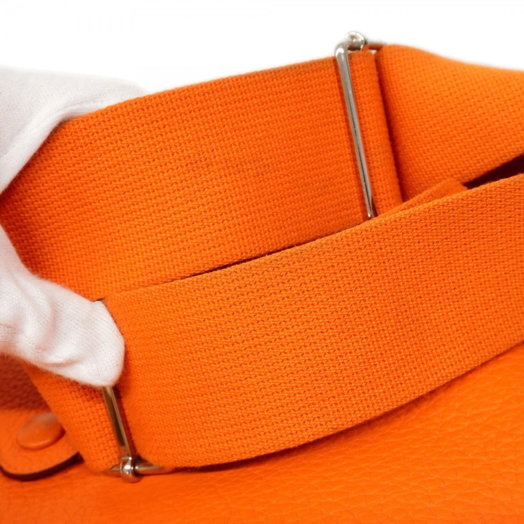 Hermes Orange Taurillon Clemence Leather Shoulder Bag (Pre-Owned)
