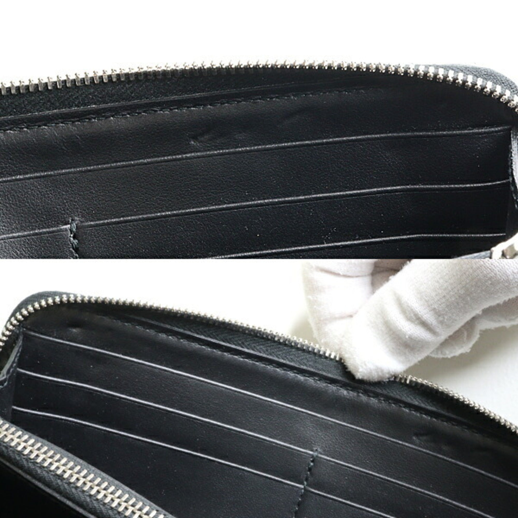 Bottega Veneta Black Leather Long Wallet (Bi-Fold) (Pre-Owned)