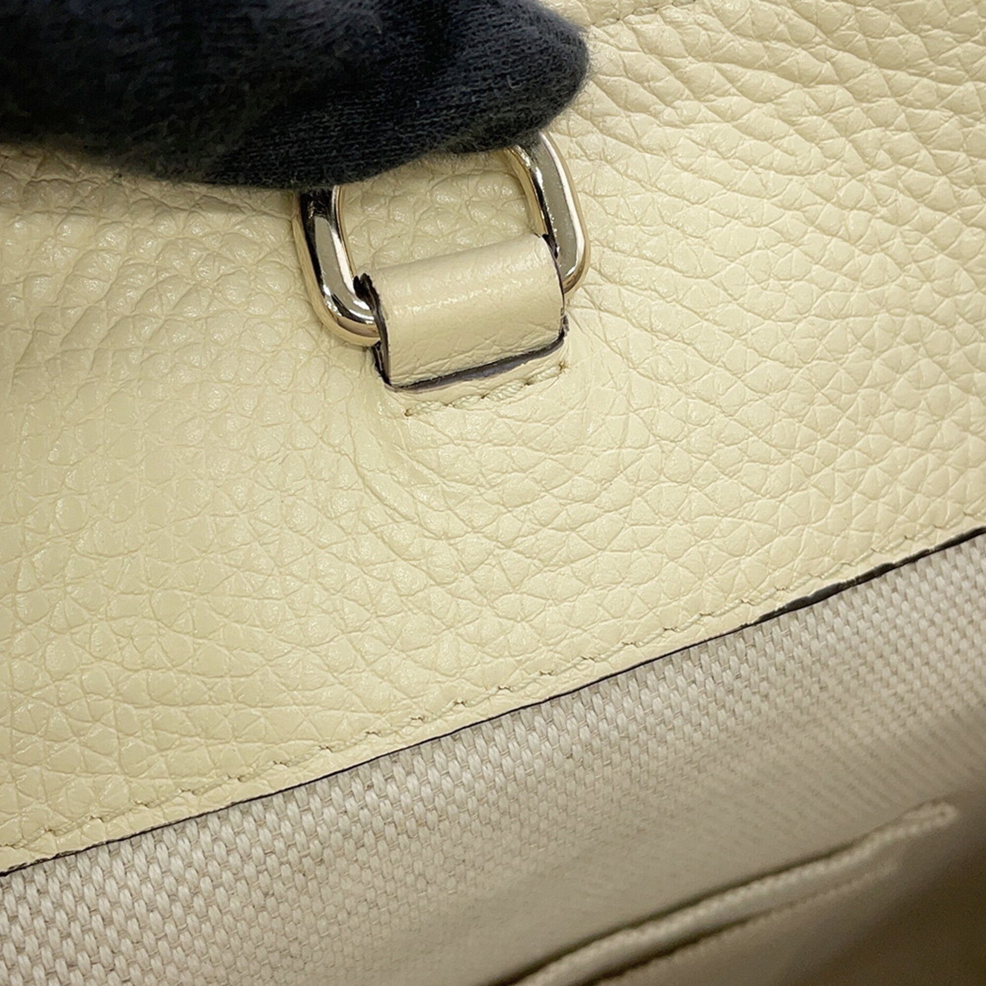 Gucci Ivory Leather Handbag Tote Bag (Pre-Owned)