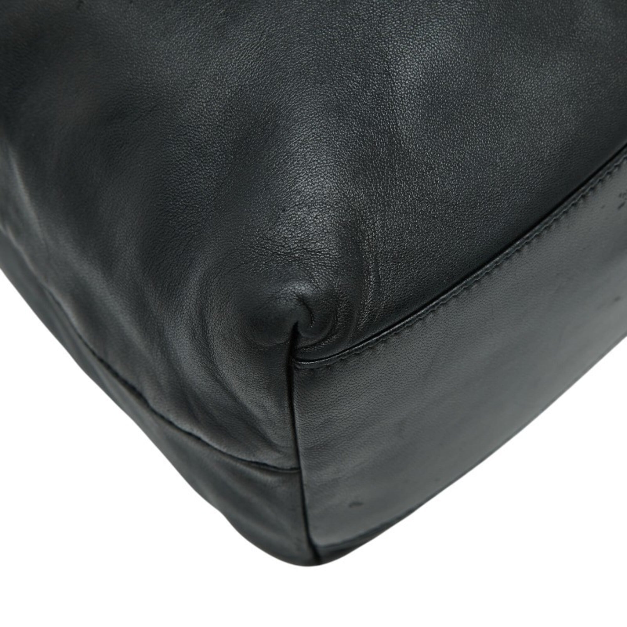 Prada Black Leather Plastic Handbag Tote Bag (Pre-Owned)