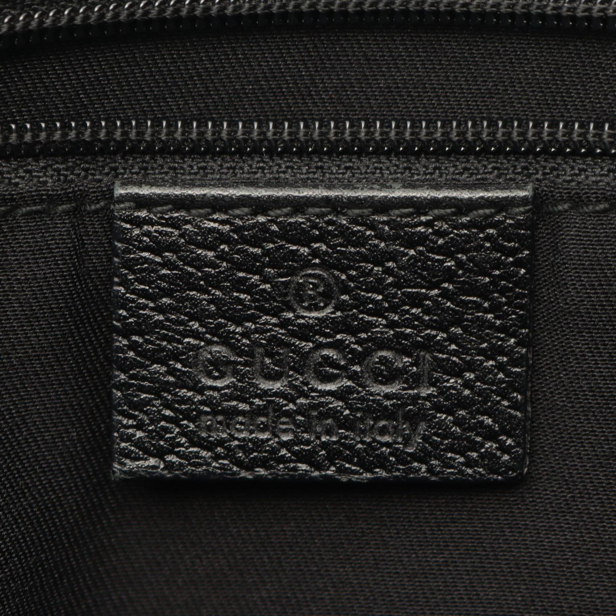 Gucci Black Canvas Leather Handbag Tote Bag (Pre-Owned)