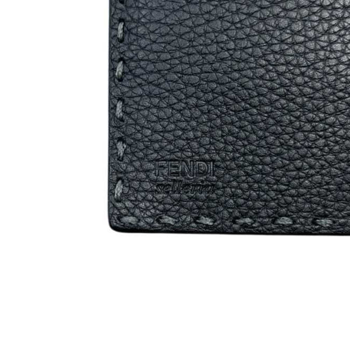 Fendi Gray Leather Long Wallet (Bi-Fold) (Pre-Owned)