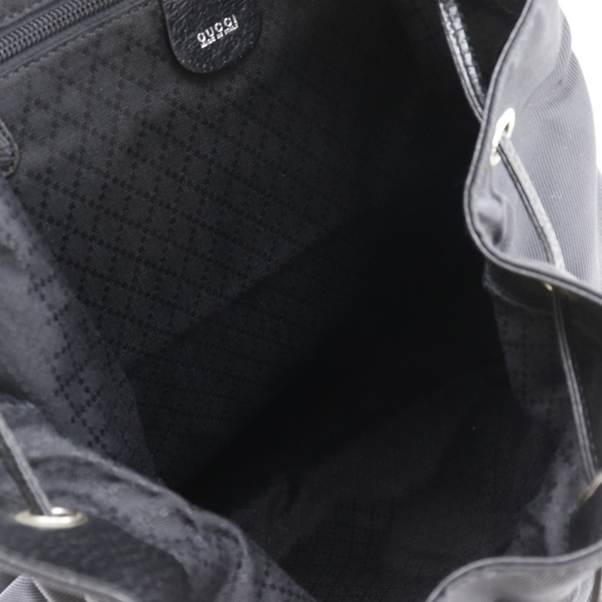 Gucci Black Nylon Canvas Leather Backpack (Pre-Owned)