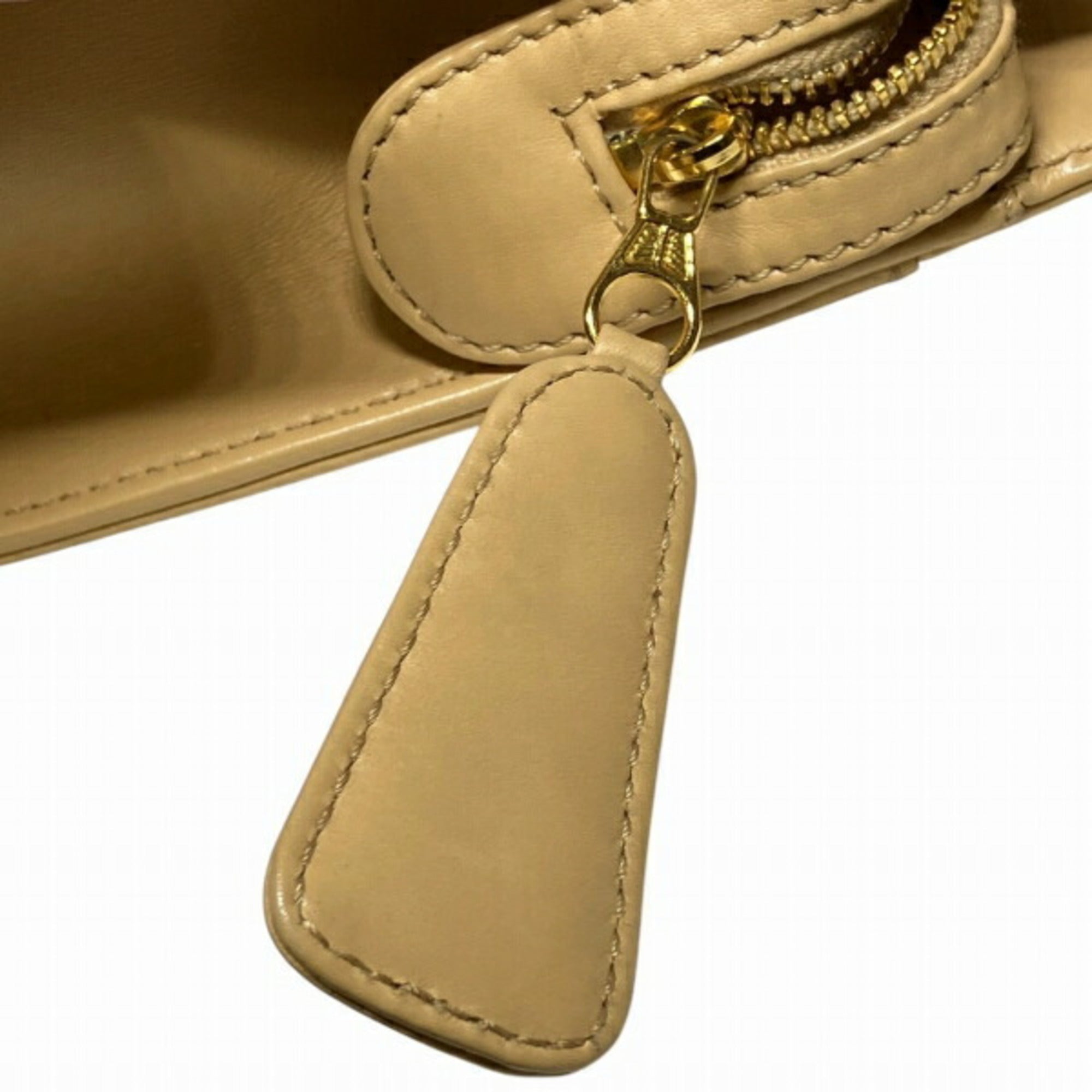 Chanel Cream Leather Shoulder Bag Tote Bag (Pre-Owned)