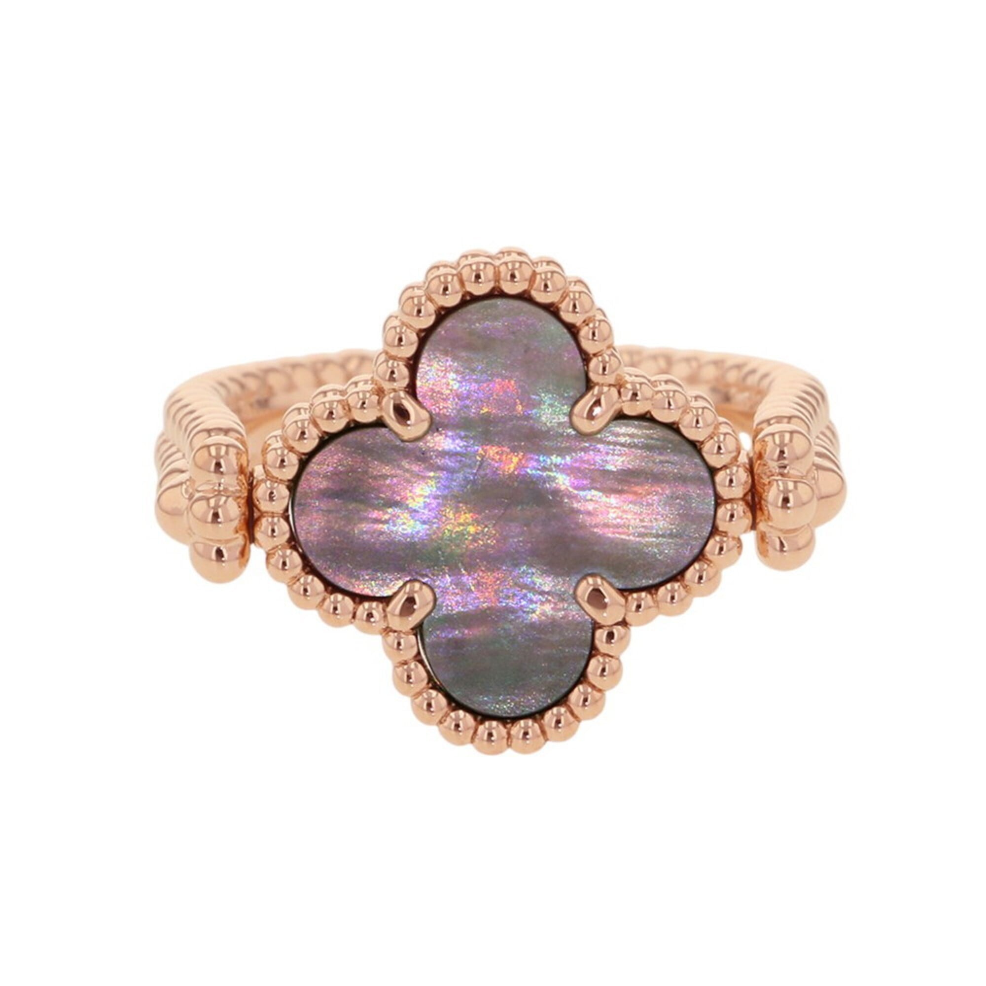 Van Cleef & Arpels Pink Gold Gray Pink Gold (18K) Band Ring (Pre-Owned)
