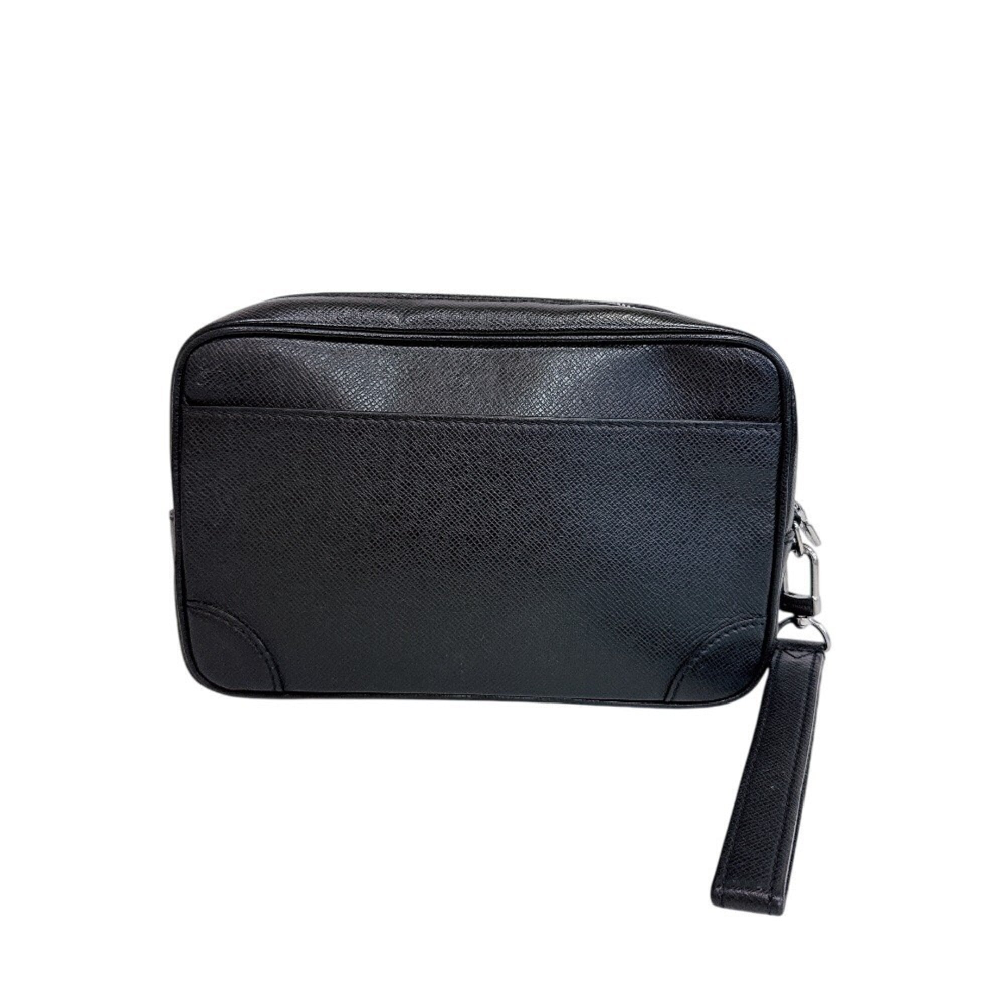 Louis Vuitton Taiga Black Leather Pochette (Pre-Owned)