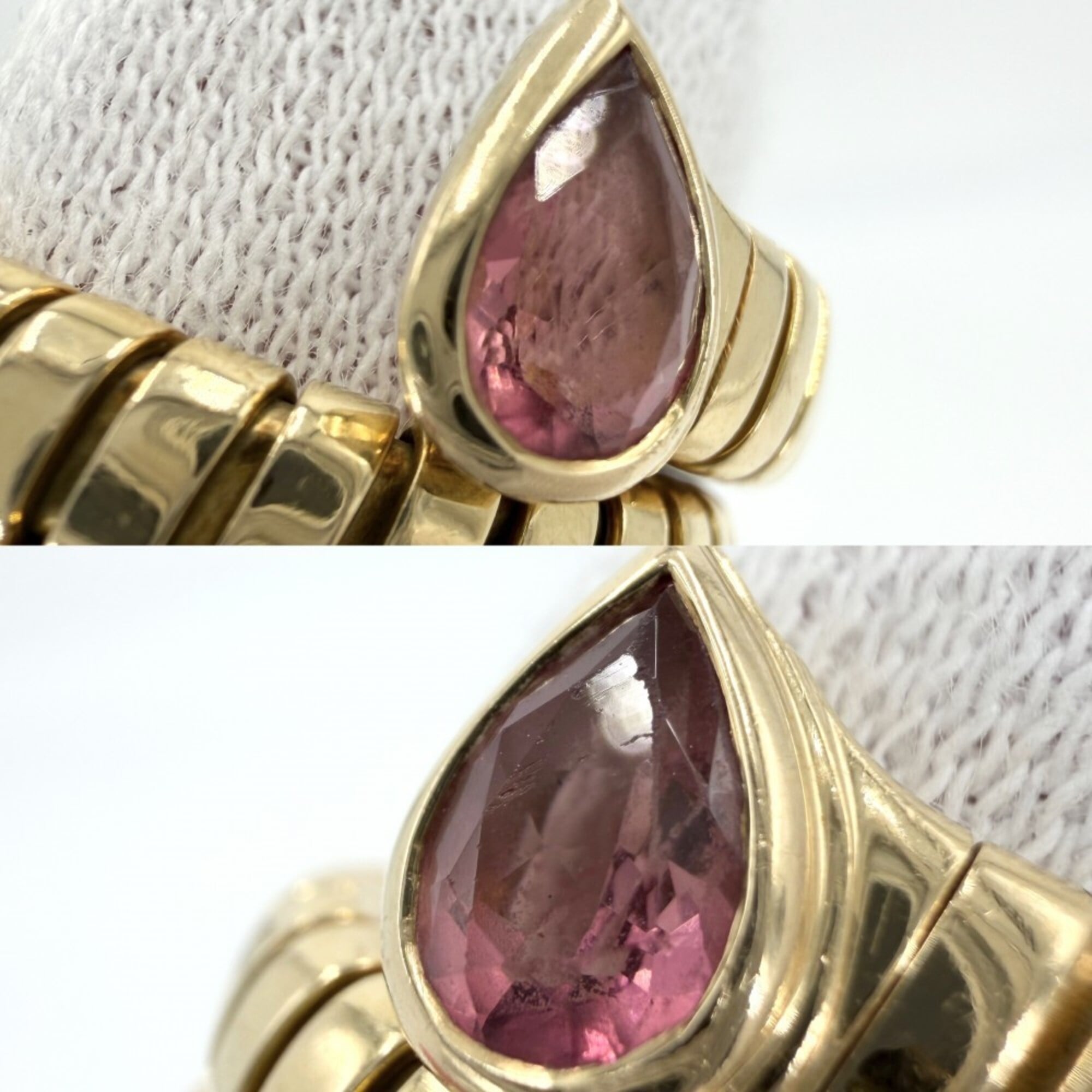 Bvlgari Tubogas Gold Pink Yellow Gold (18K) Band Ring (Pre-Owned)