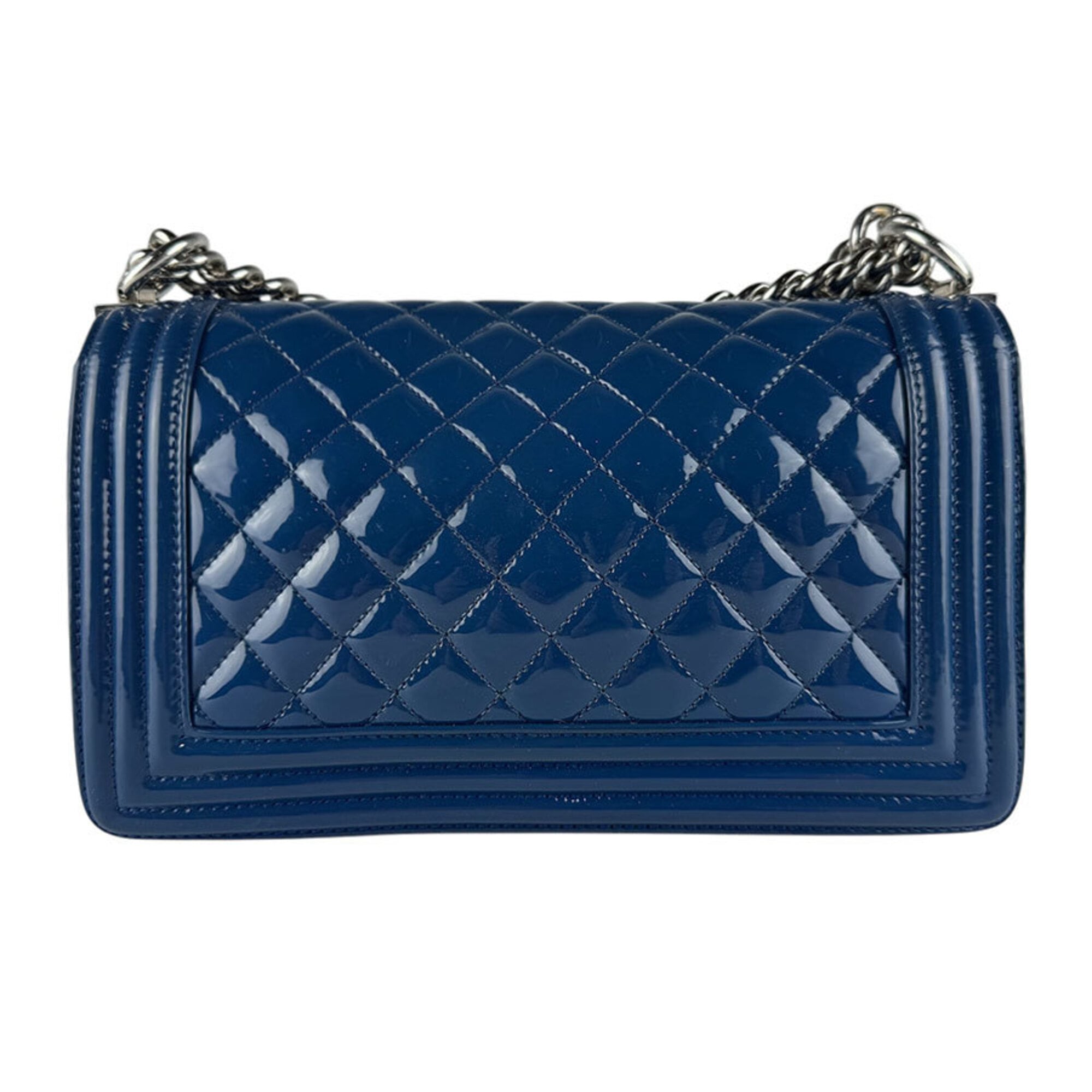 Chanel Navy Patent Leather Shoulder Bag (Pre-Owned)