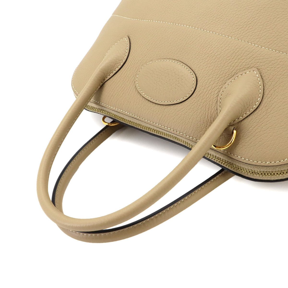 Hermes Beige Taurillon Clemence Leather Handbag (Pre-Owned)