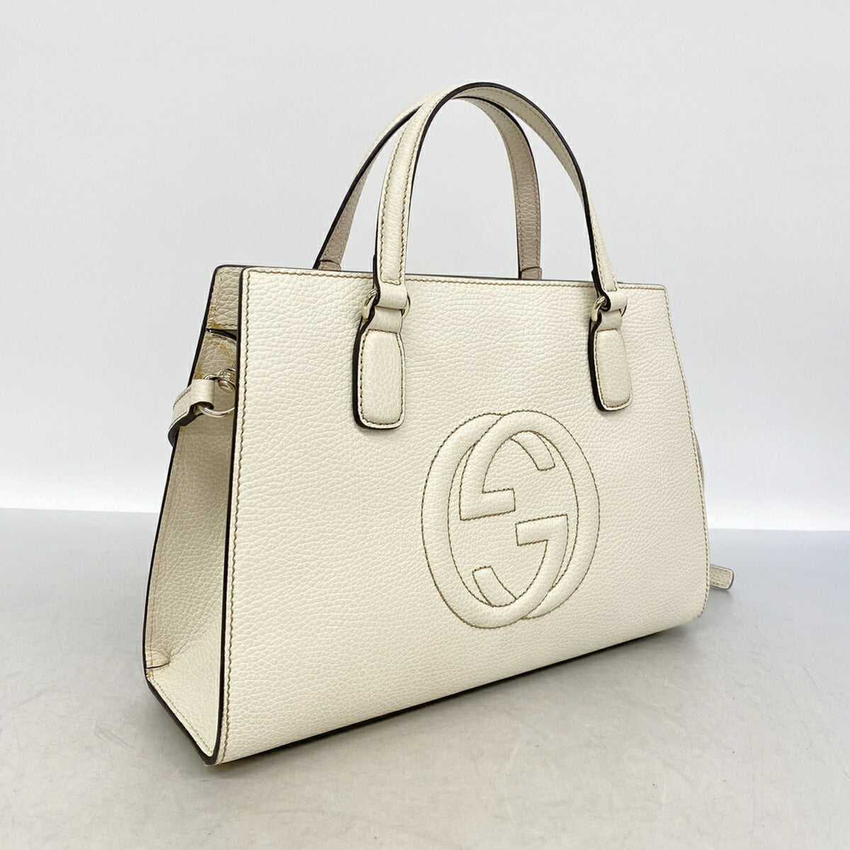 Gucci Ivory Leather Handbag (Pre-Owned)