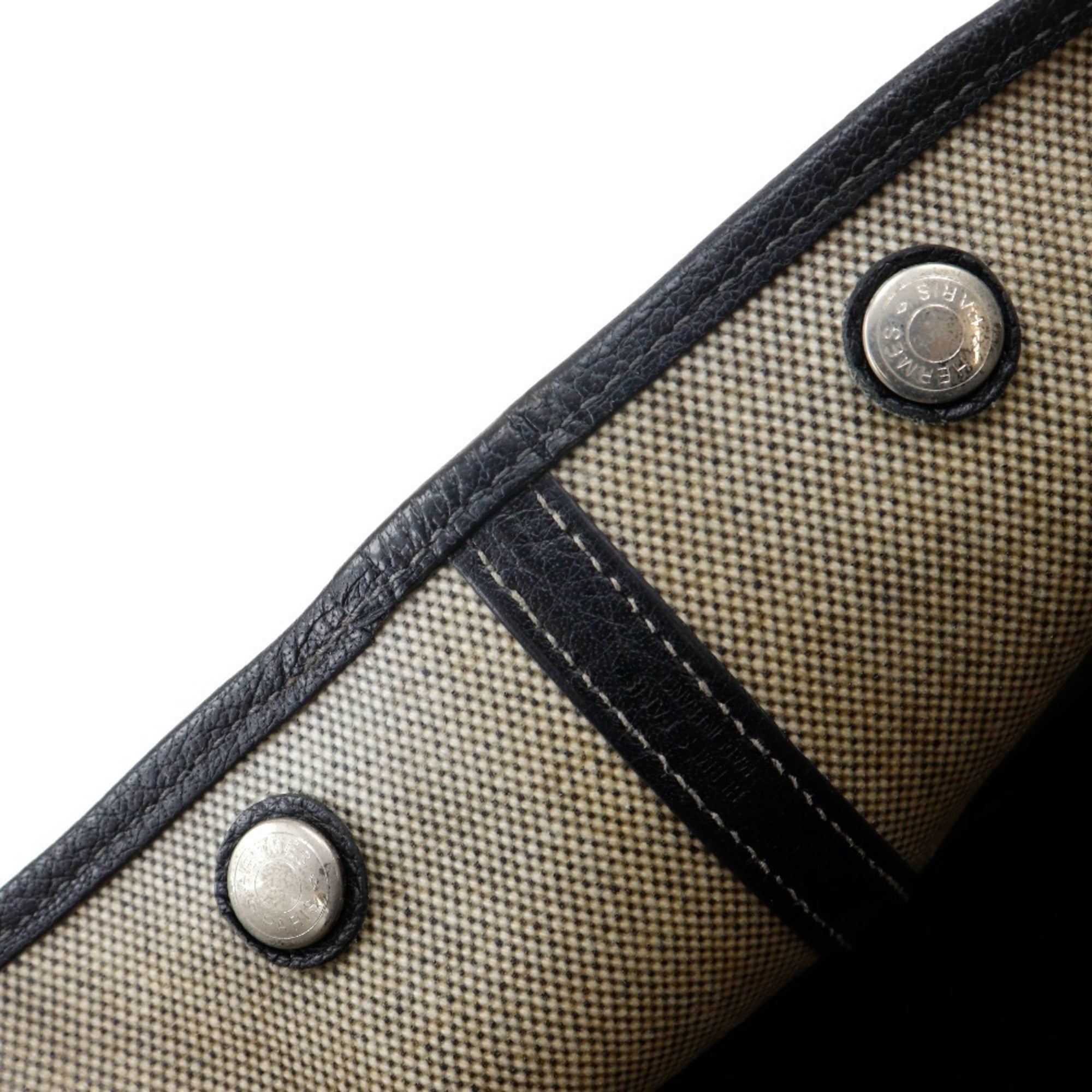 Hermes Black Gray White Toile H Tote Bag (Pre-Owned)