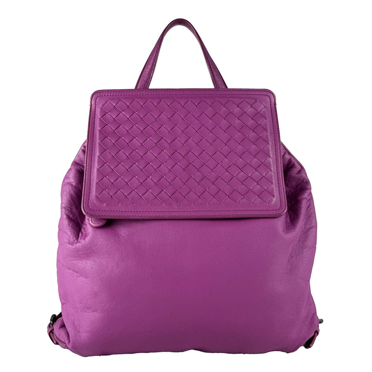 Bottega Veneta Purple Leather Backpack (Pre-Owned)