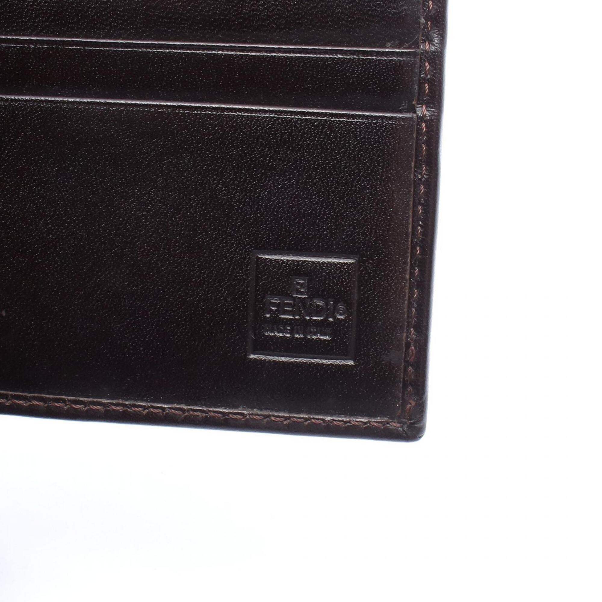 Fendi Brown Canvas Leather Wallet (Bi-Fold) (Pre-Owned)