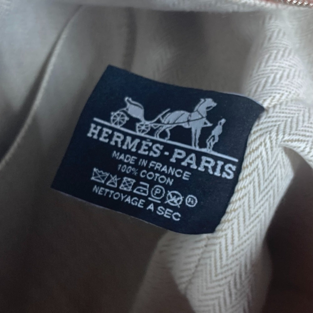 Hermes Pink Canvas Handbag Pouch Vanity Bag (Pre-Owned)