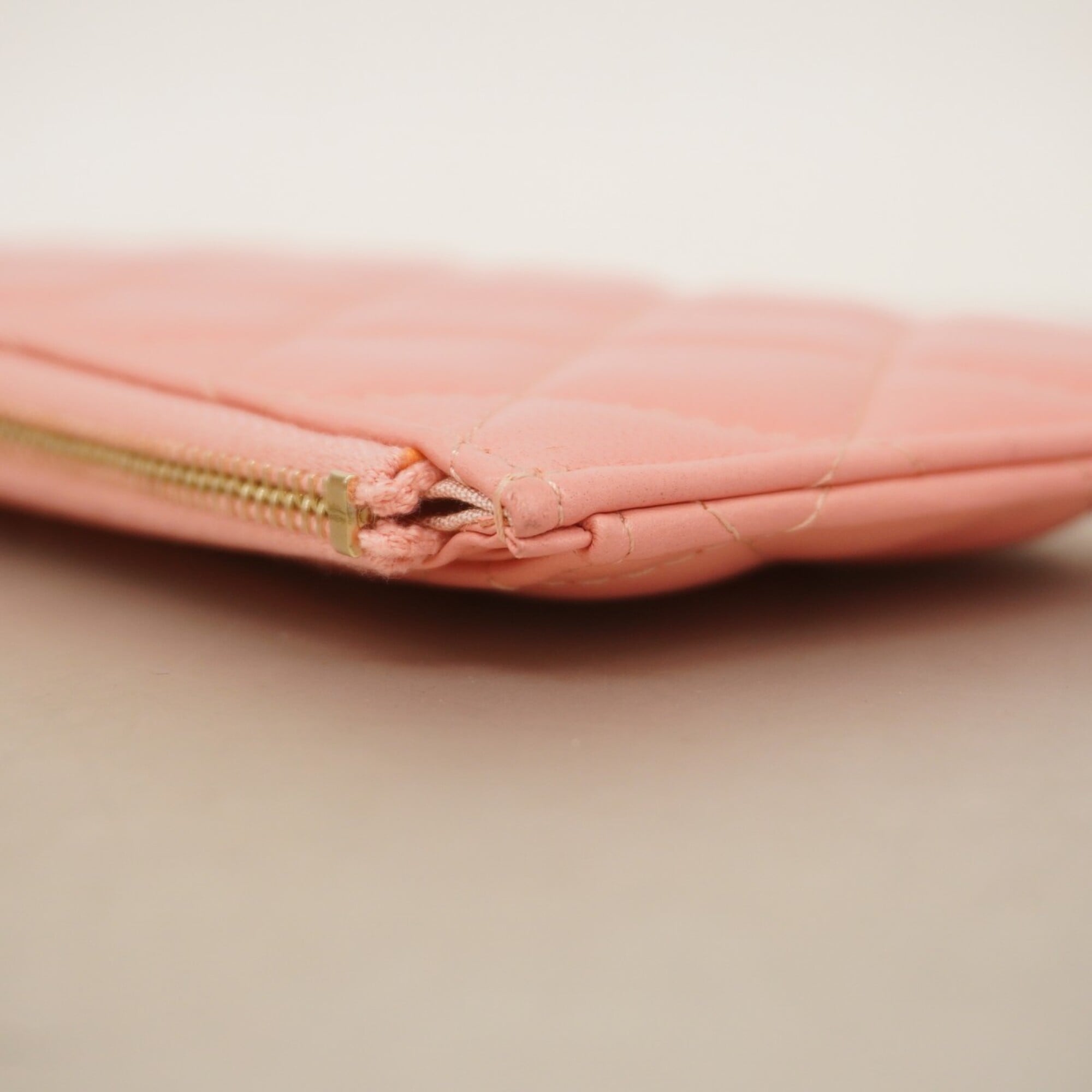 Chanel Pink Leather Long Wallet (Bi-Fold) (Pre-Owned)
