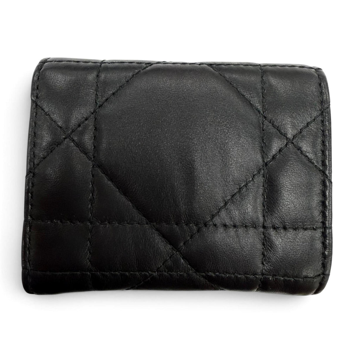 Christian Dior Black Leather Wallet (Tri-Fold) (Pre-Owned)