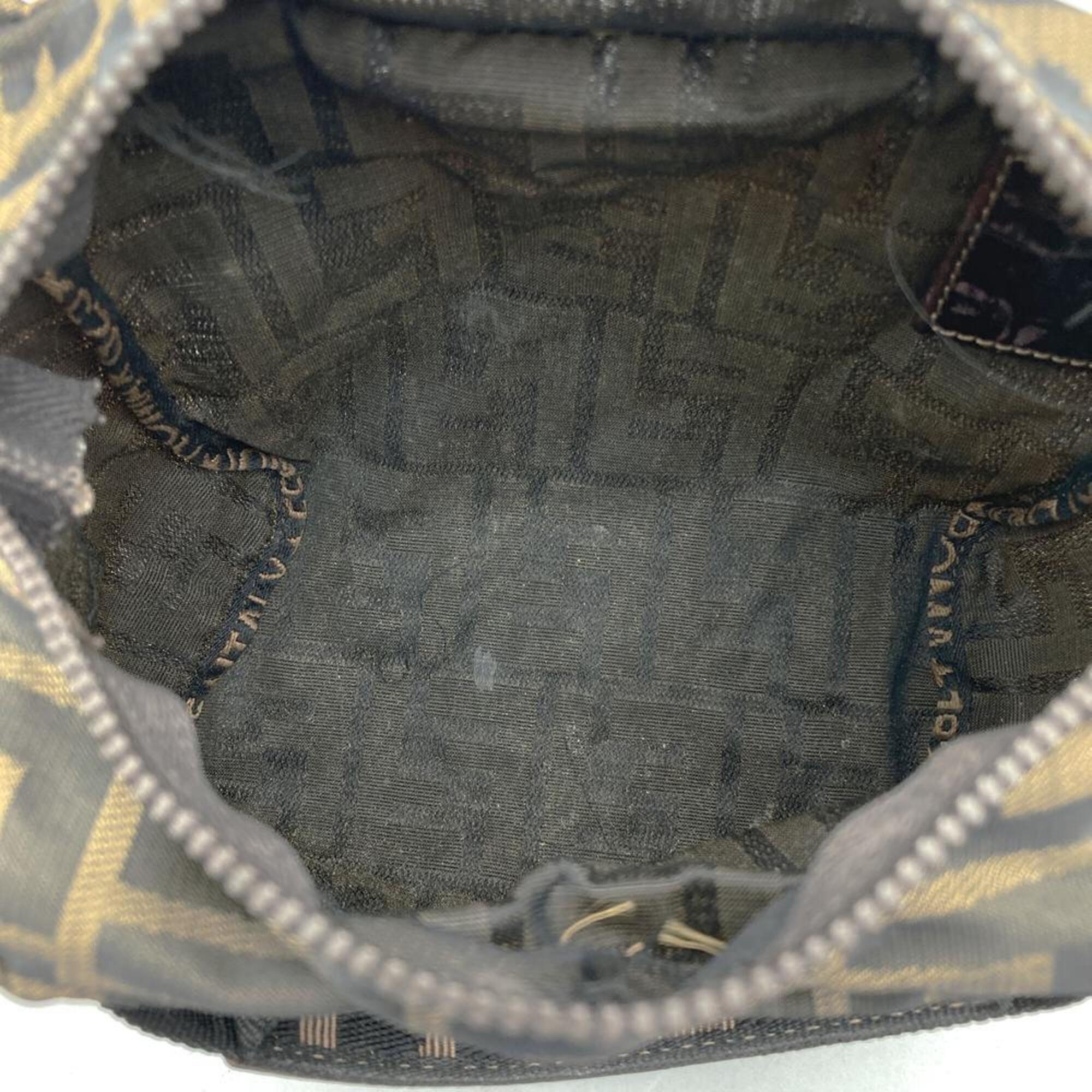 Fendi Brown Khaki Zucca Handbag Pouch (Pre-Owned)
