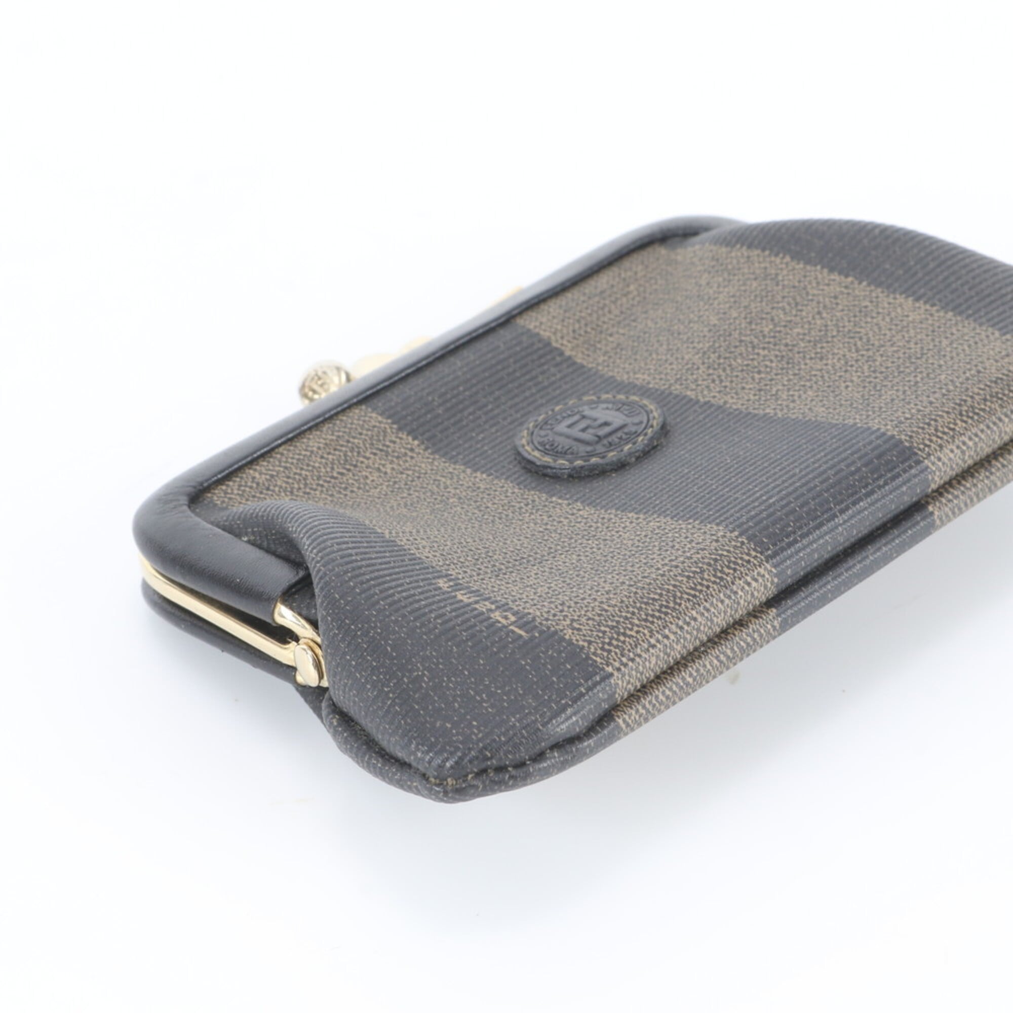 Fendi Brown Leather Coated Canvas Coin Purse/Coin Case (Pre-Owned)