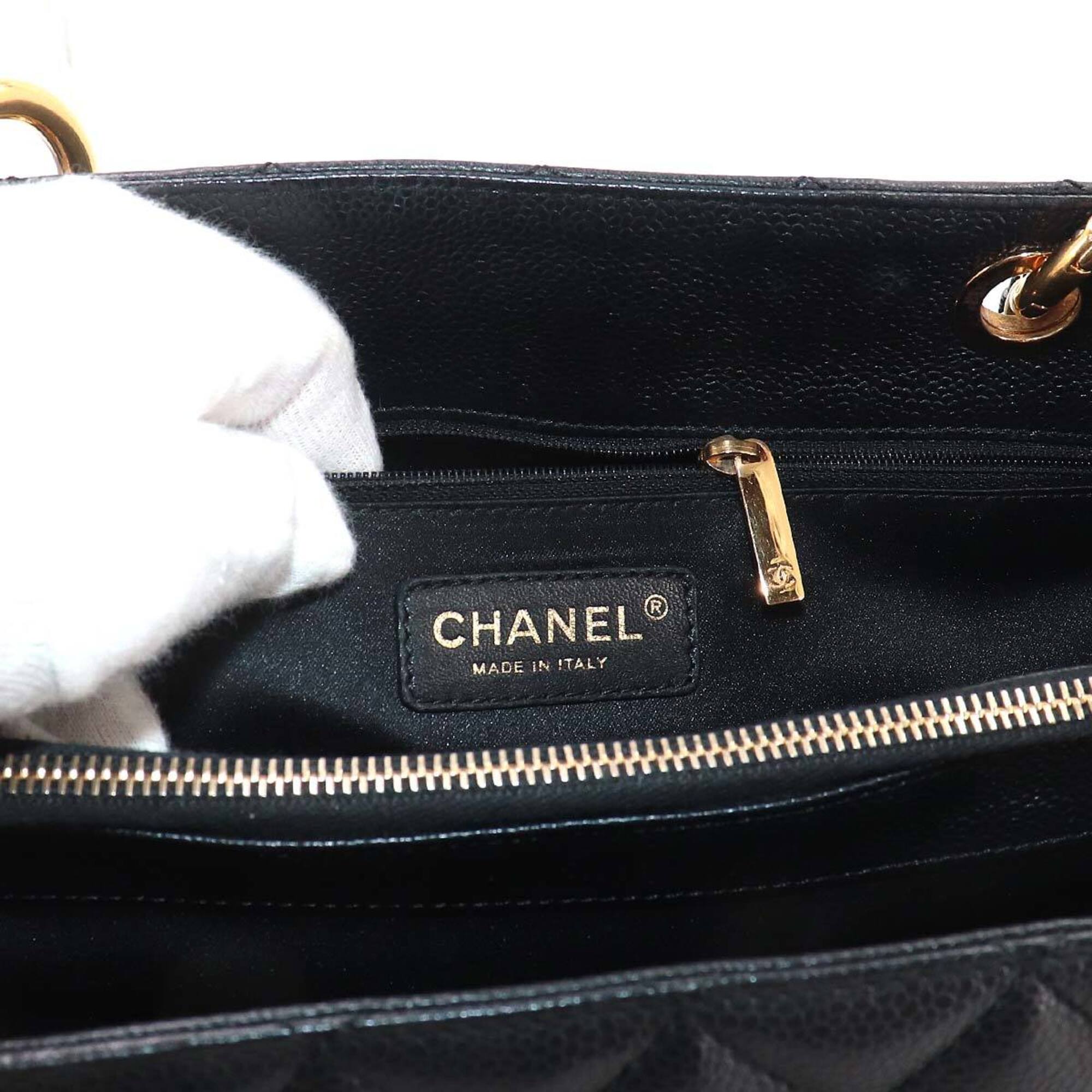 Chanel Black Grained Calfskin Handbag Tote Bag (Pre-Owned)
