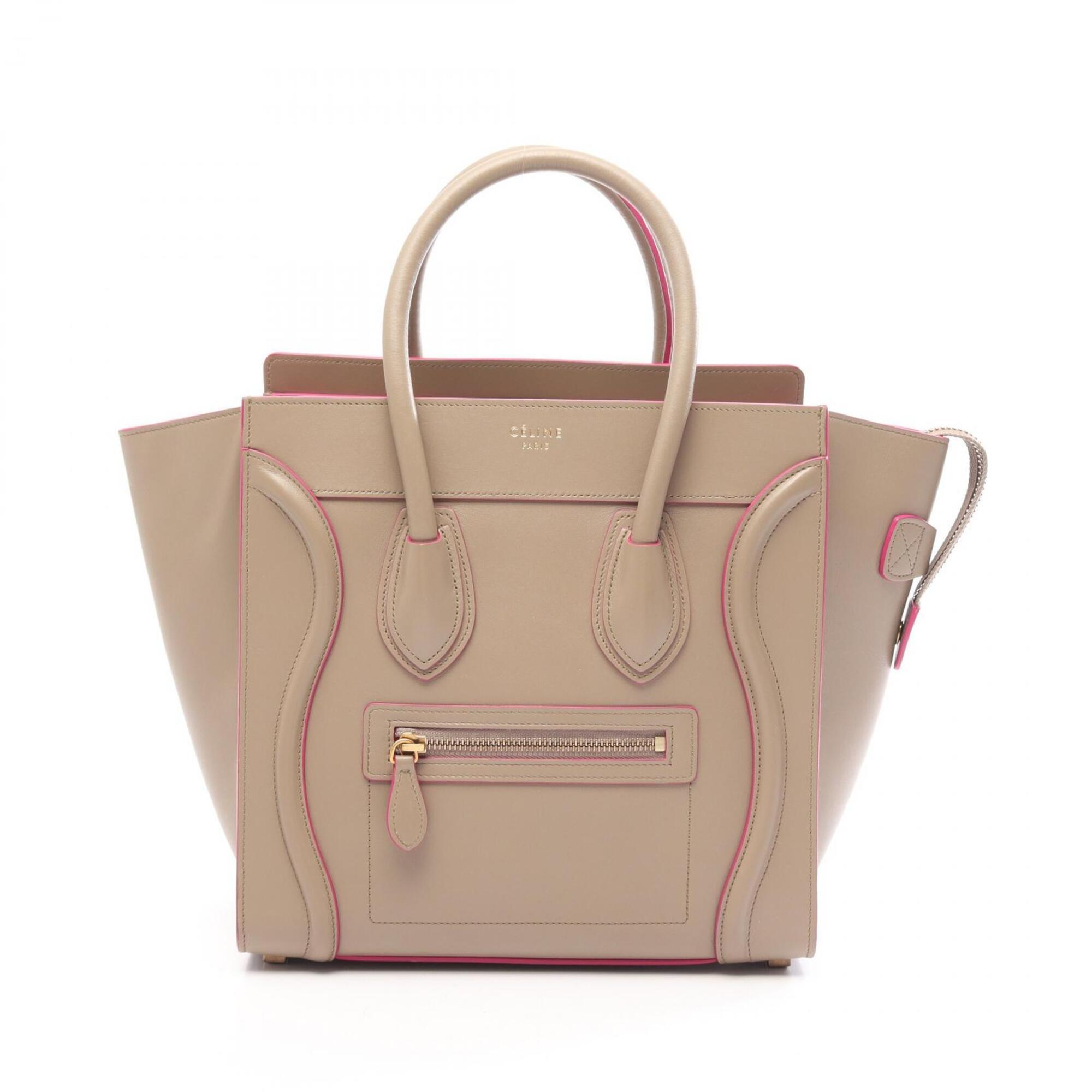 Celine Beige Leather Handbag Tote Bag (Pre-Owned)