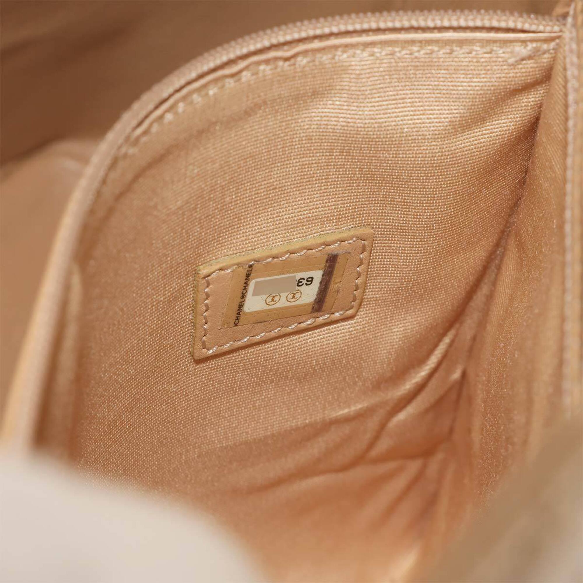 Chanel Beige Grained Calfskin Handbag Tote Bag (Pre-Owned)