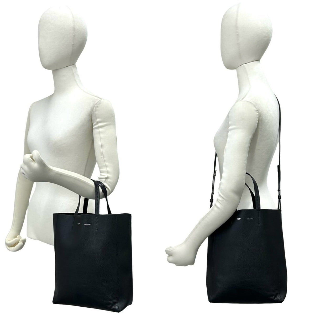 Celine Black Leather Handbag Shoulder Bag Tote Bag (Pre-Owned)
