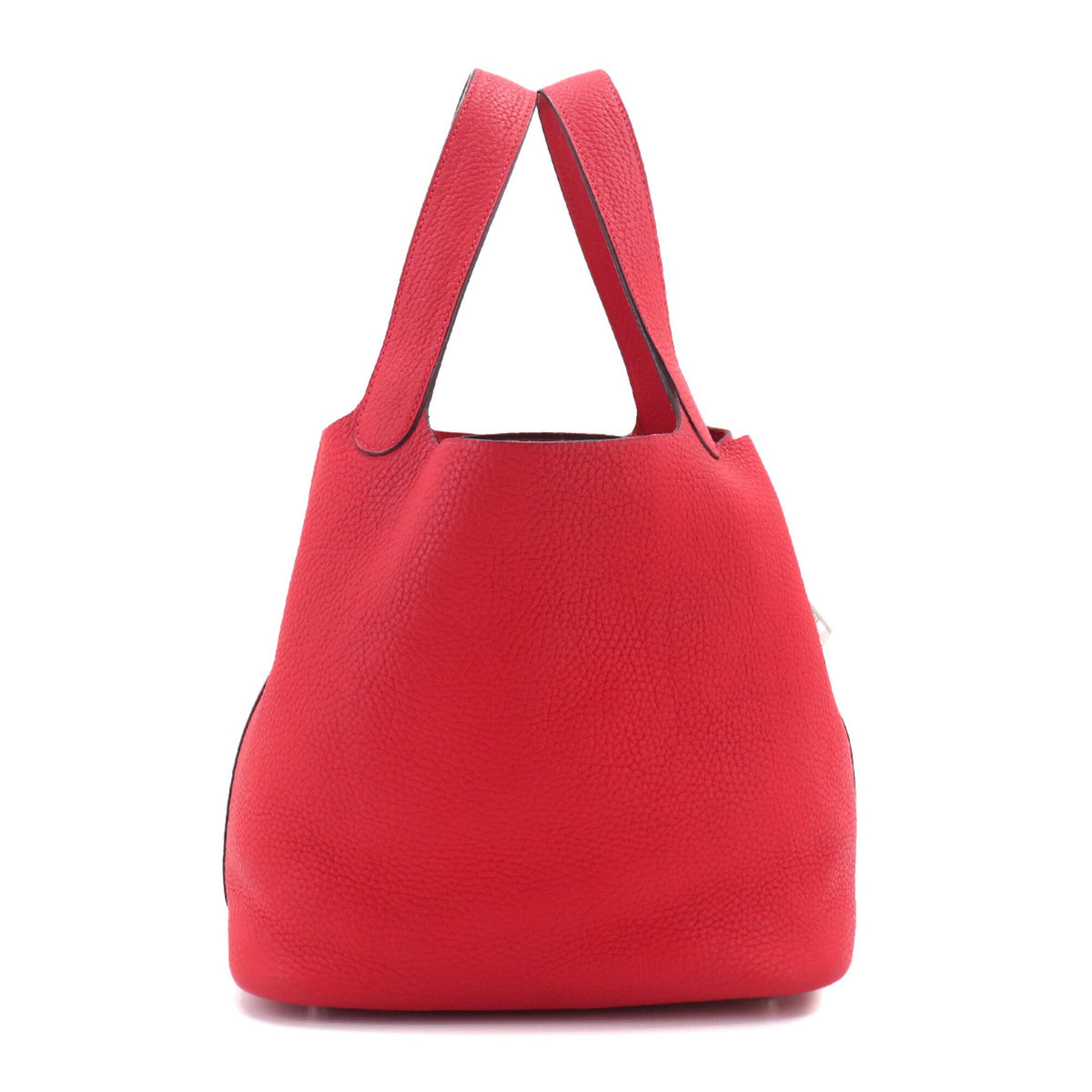 Hermes Red Color Taurillon Clemence Leather Handbag (Pre-Owned)