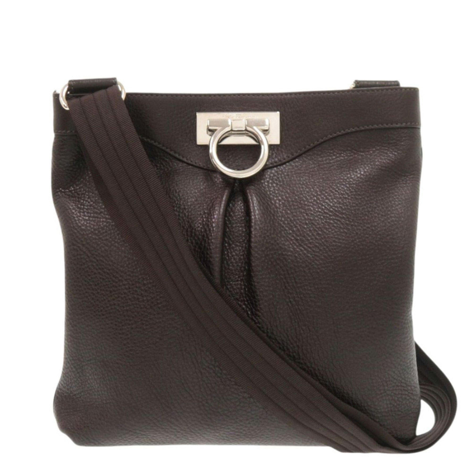 Salvatore Ferragamo Brown Leather Shoulder Bag (Pre-Owned)
