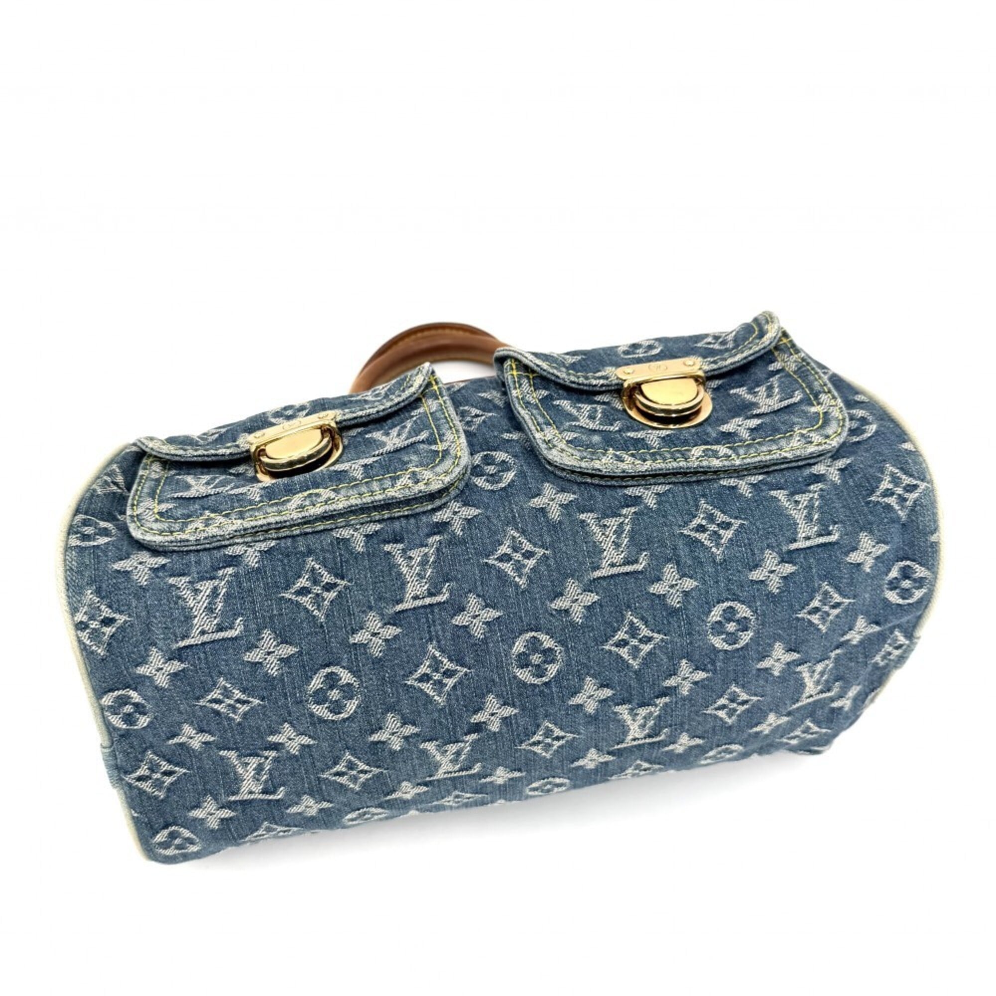 Louis Vuitton Blue Monogram Denim Handbag (Pre-Owned)