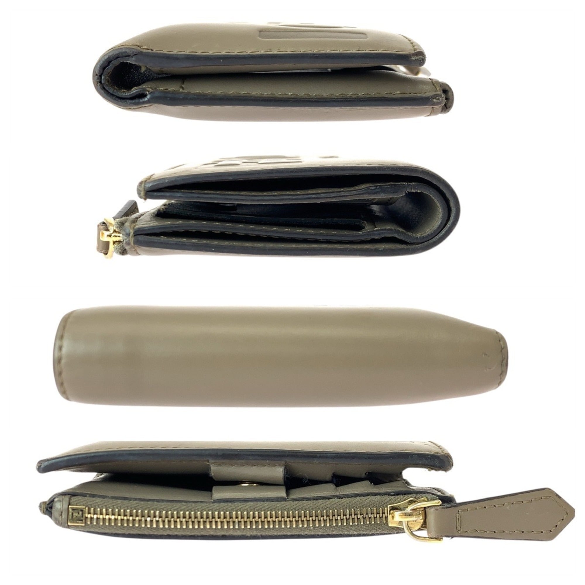 Fendi Beige Leather Wallet (Bi-Fold) (Pre-Owned)