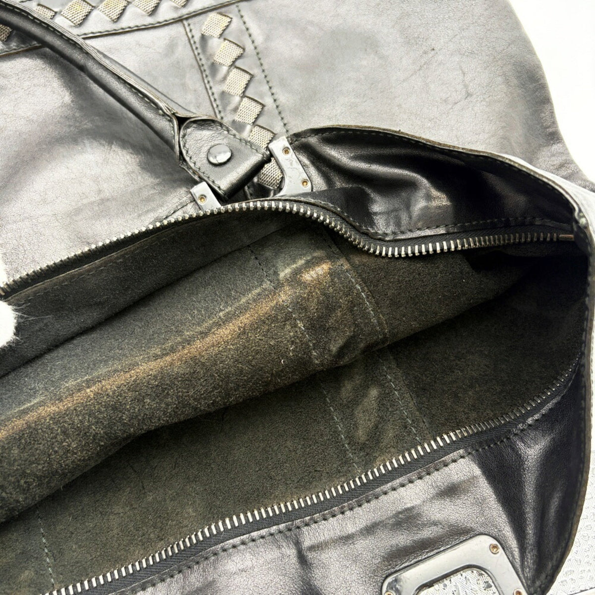 Bottega Veneta Black Leather Metal Mesh Tote Bag (Pre-Owned)