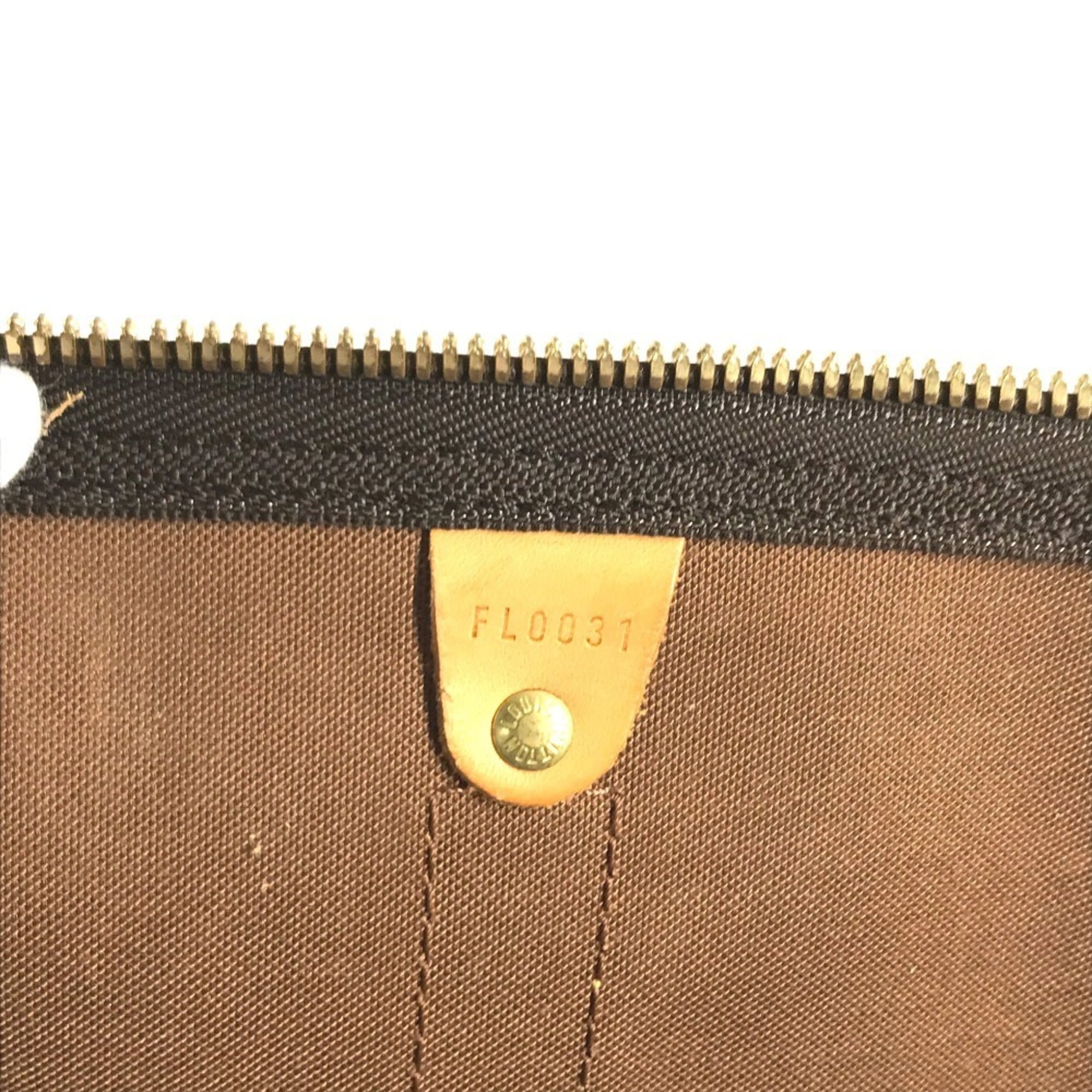 Louis Vuitton Brown White Monogram Canvas Boston Bag (Pre-Owned)