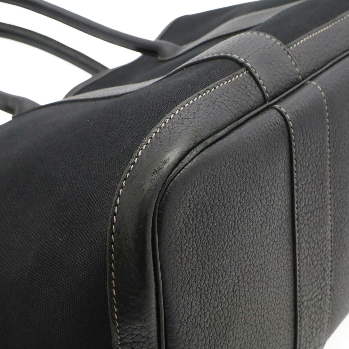 Hermes Black Toile Officier Shoulder Bag Tote Bag (Pre-Owned)